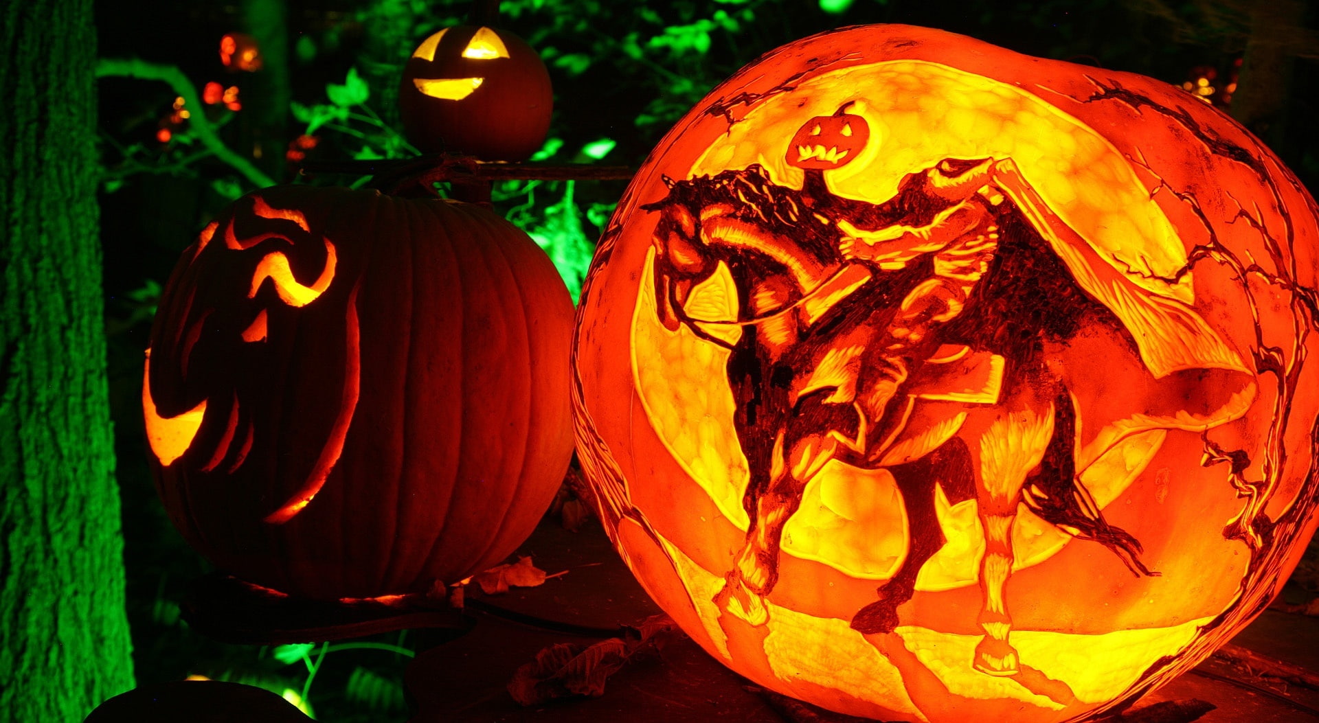 o, Lantern, Jack, Halloween, Horseman, Headless, 1080P, Holidays, HD Wallpaper