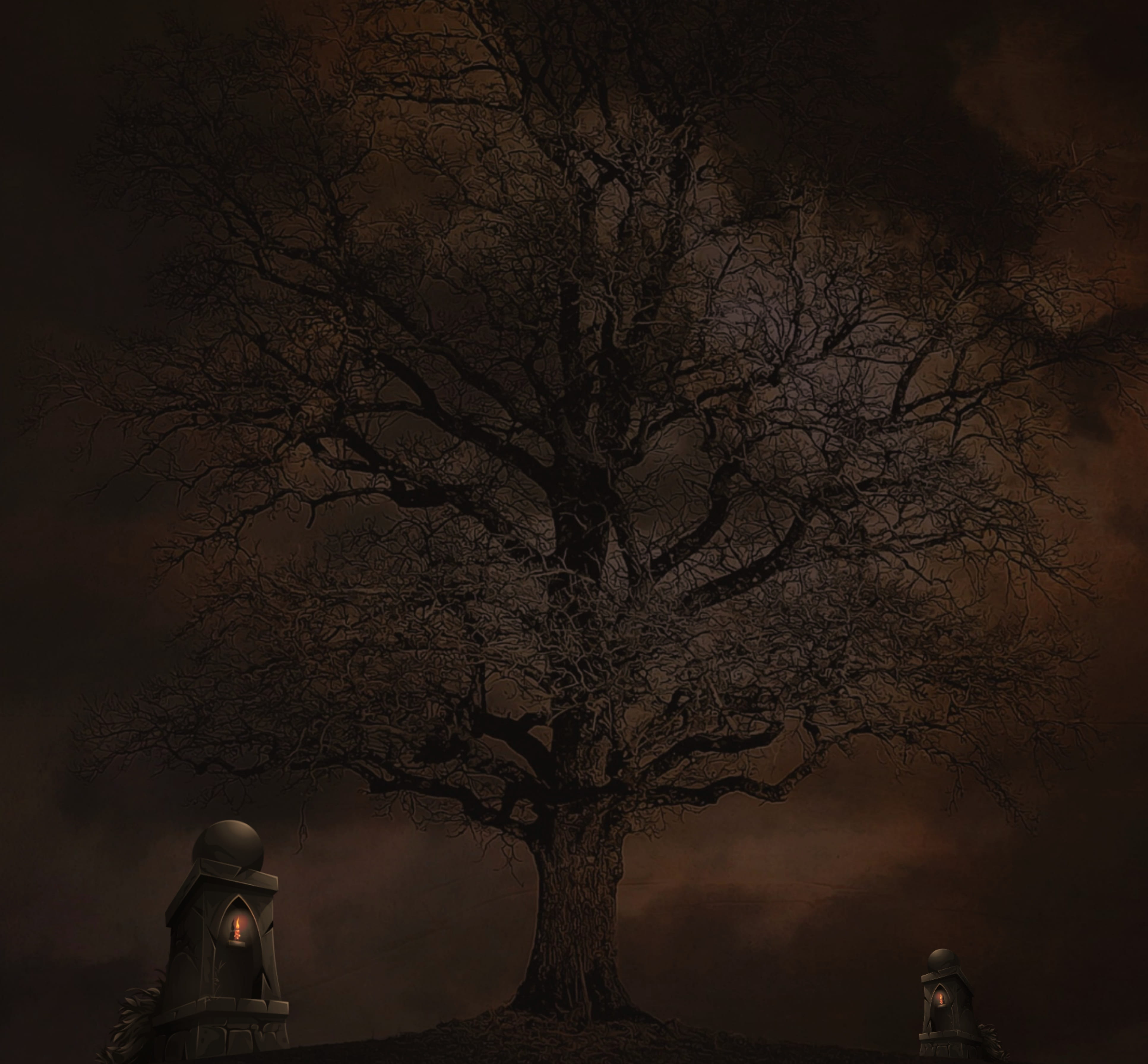 history, the past, bare tree, cemetery, no people, building exterior, horror, dark, sky, religion, headstone, plant, fog, gothic, 4K, cemetary, branch, HD Wallpaper
