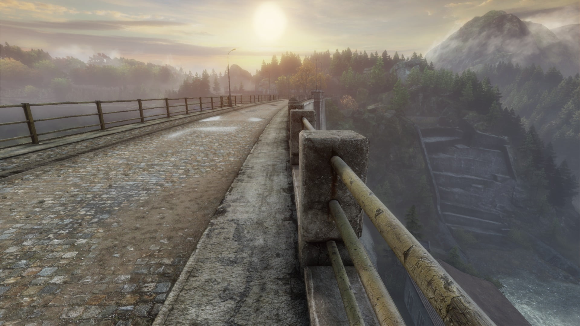 nature, beauty in nature, bridge - man made structure, no people, mist, plant, diminishing perspective, scenics - nature, footpath, fog, outdoors, HD Wallpaper