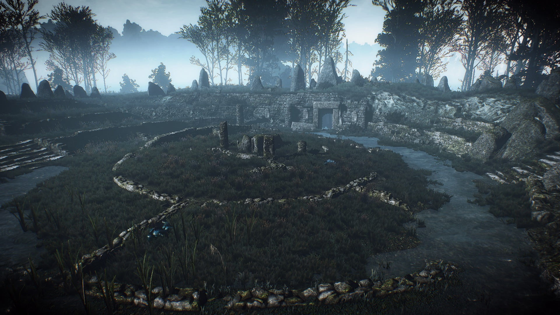 architecture, outdoors, ancient civilization, gray, history, metal, religion, no people, tree, sky, The Witcher 3: Wild Hunt, tranquility, the past, black, HD Wallpaper