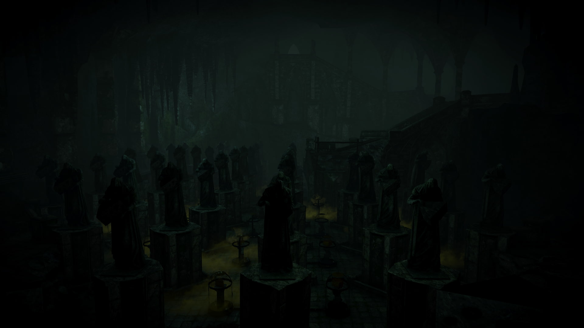 place of worship, building, architecture, indoors, the past, dark, night, The Witcher 3: Wild Hunt, built structure, no people, silhouette, spirituality, HD Wallpaper