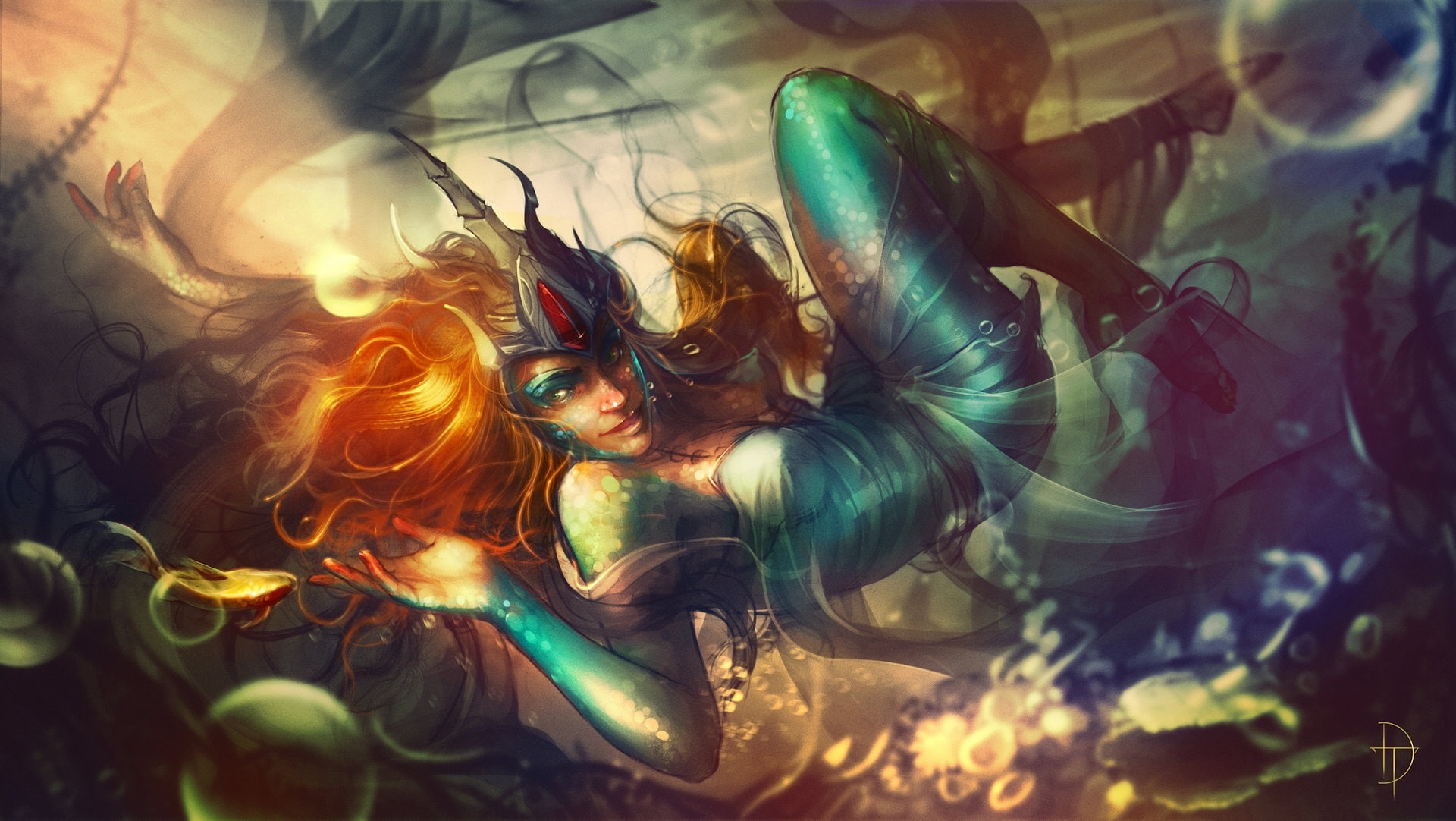 1080P, Denys Tsiperko, girl, being, under water, Denis Siperko, HD Wallpaper