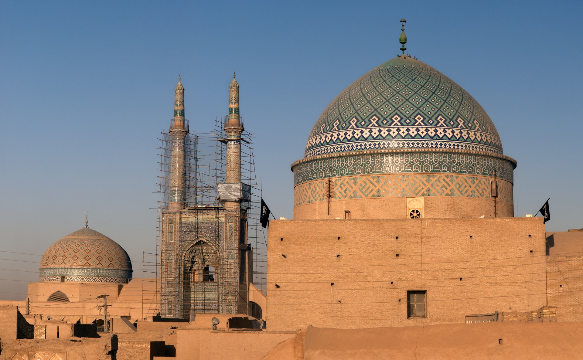 history, the past, built structure, place of worship, Mosques, clear sky, architecture, Roknedin Mausoleum, Mosque, no people, belief, building, Yazd, spire, HD Wallpaper
