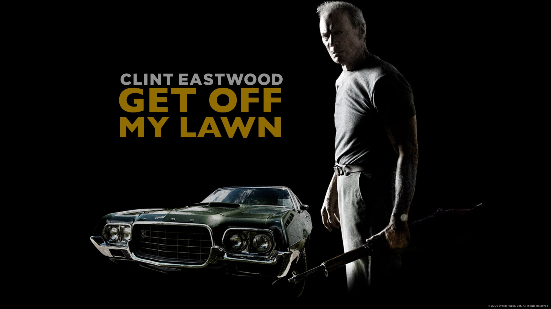 art, background, black, Clint Eastwood, x, torino, hd, movies, gran, 1080P, entertainment, clint, eastwood, HD Wallpaper