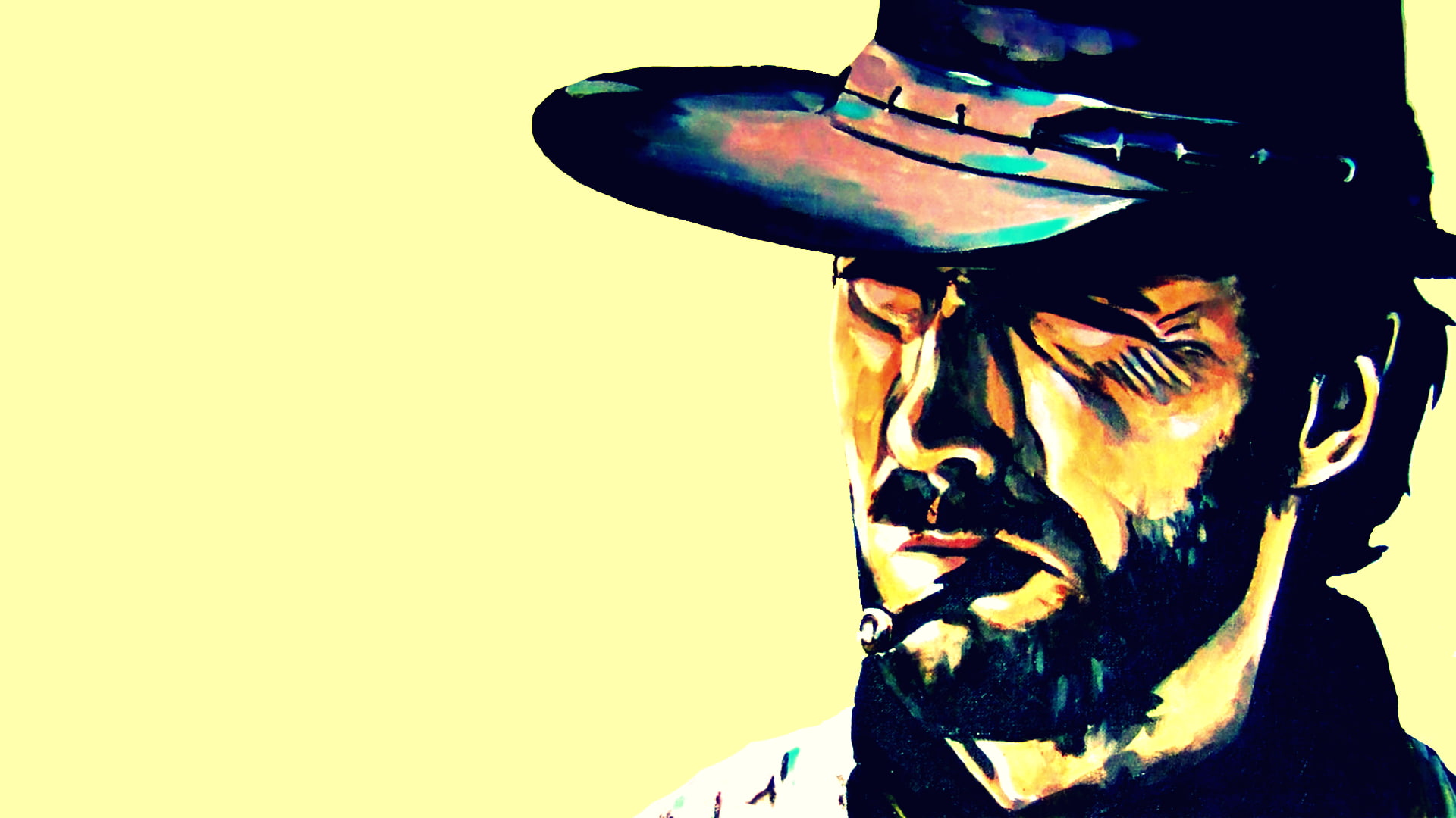 cigars, actor, Clint Eastwood, 1080P, artwork, HD Wallpaper