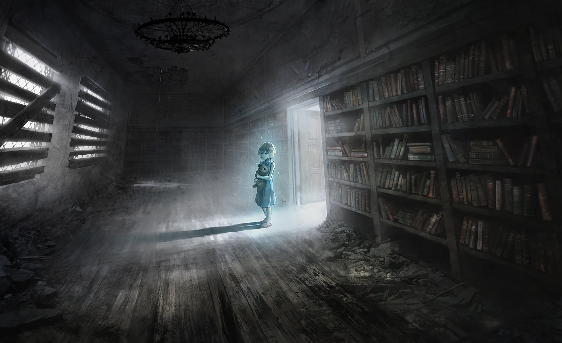 women, gloom, adult, shelf, real people, dark, book, art, 1080P, teddy, tunnel, one Person, males, futuristic, caucasian Ethnicity, nature, architecture, HD Wallpaper