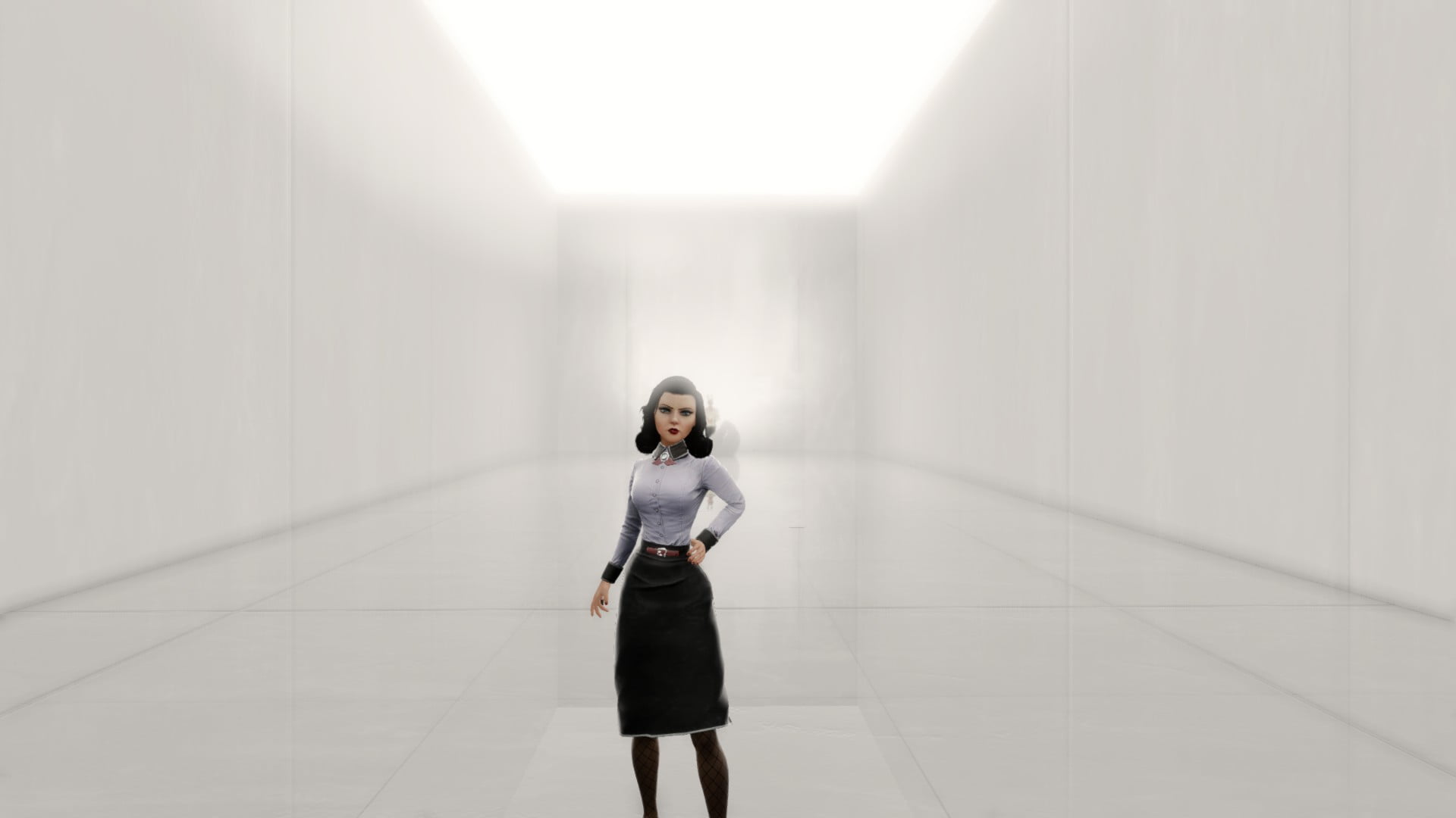 casual clothing, BioShock, black, young women, building, skirt, architecture, women, three quarter length, hairstyle, looking at camera, white dress, businesswoman, HD Wallpaper