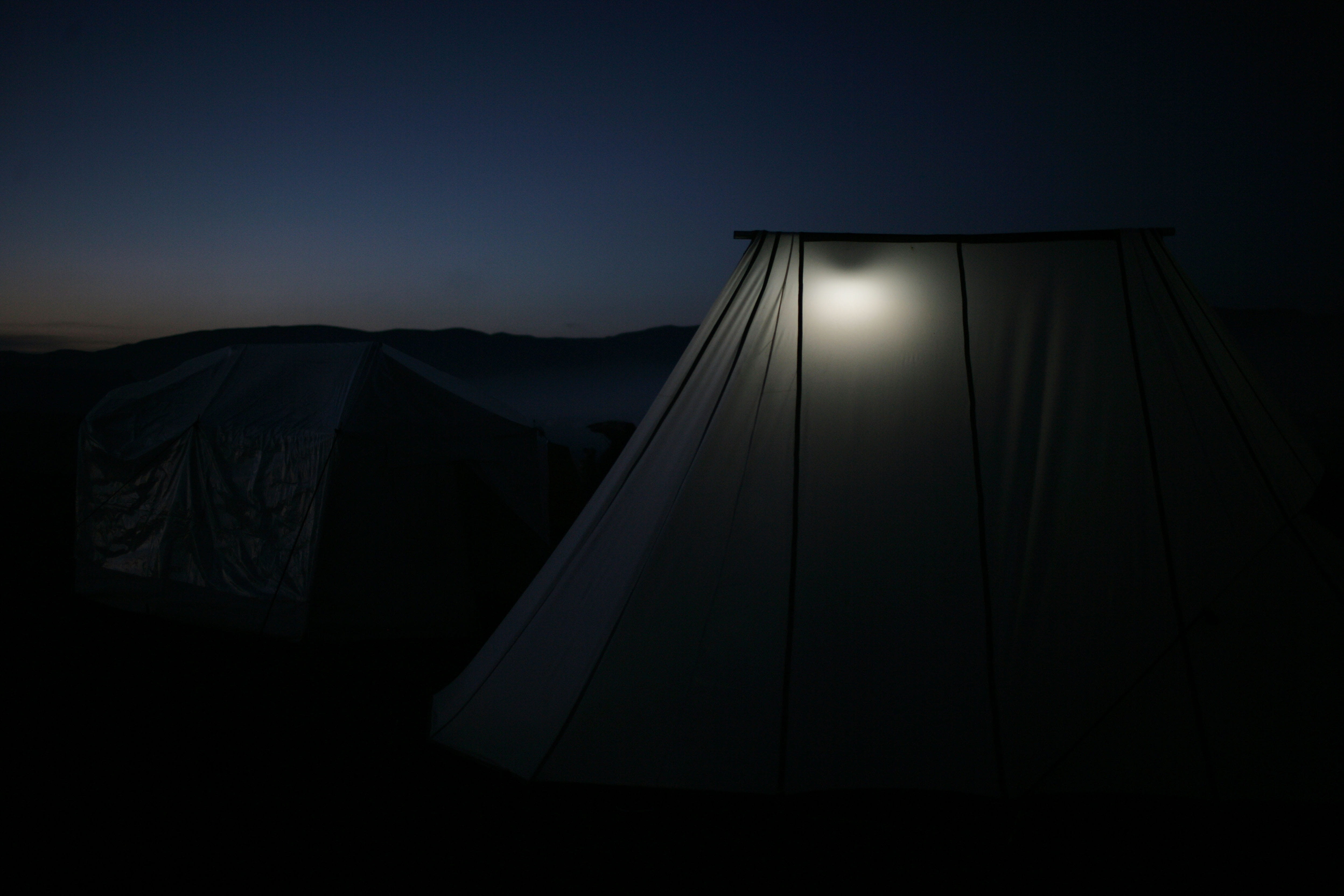 the wild, curtain, copy space, scenics - nature, tranquility, dark, faint light, silhouette, tent, illuminated, dream, serenity, horizon, sky, no one, nature, HD Wallpaper
