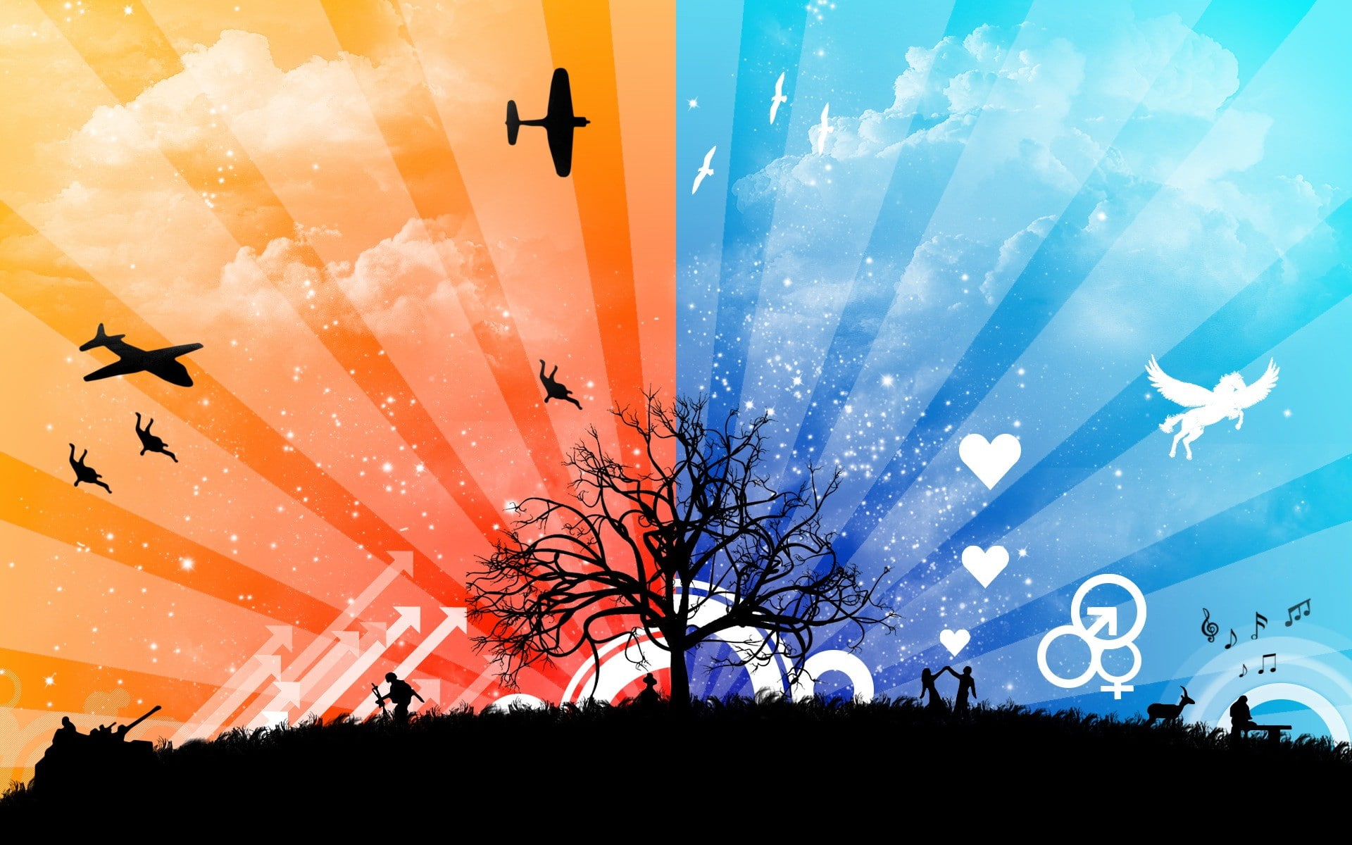 flight, mad world, stay, relax, youth, rays, work, Gothic, music, 1080P, war, style, love, death, HD Wallpaper