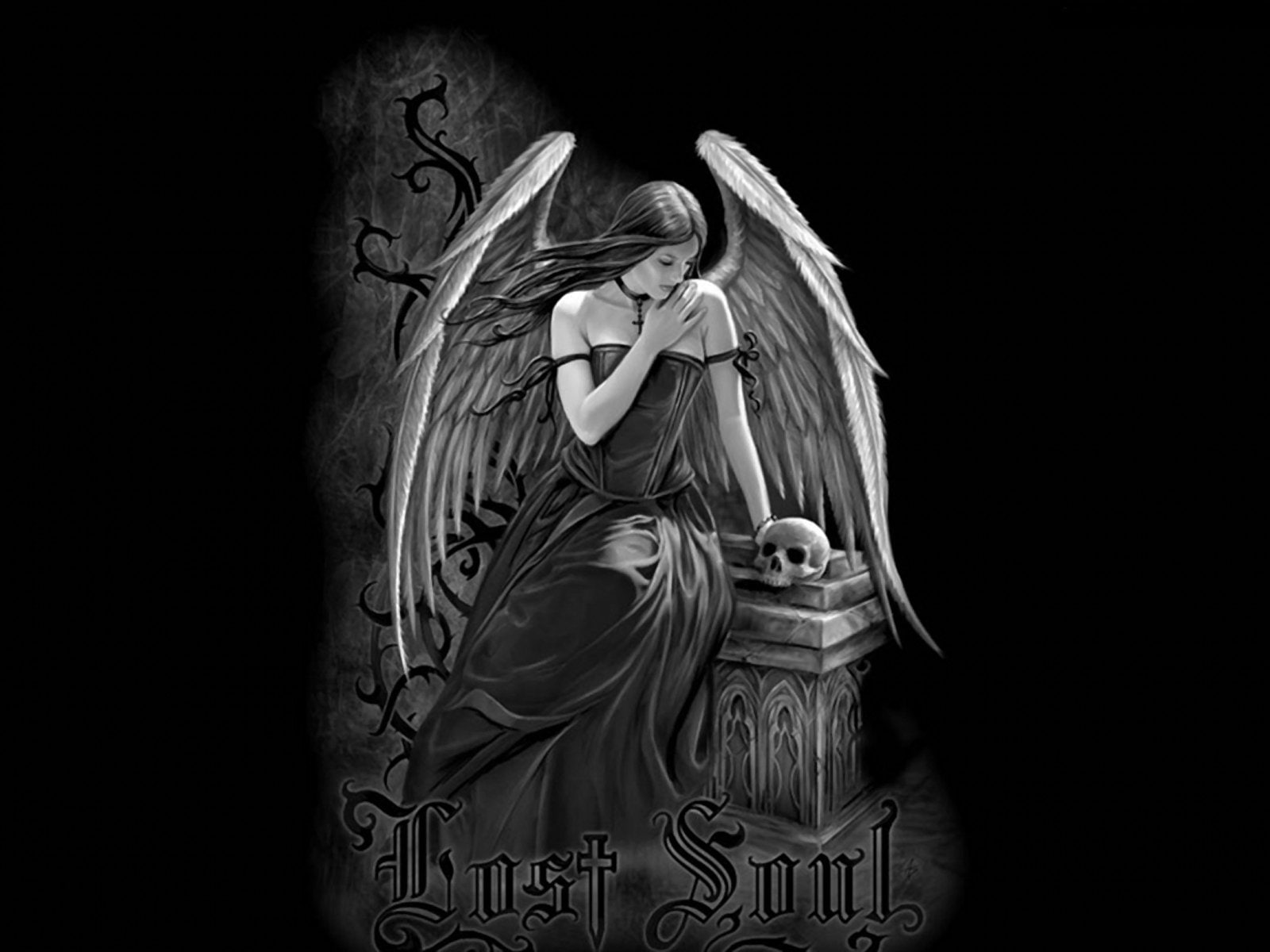 Girl, Woman, Angel, Wings, Gravestone, Gothic, Fantasy, 720P, Dark, HD Wallpaper