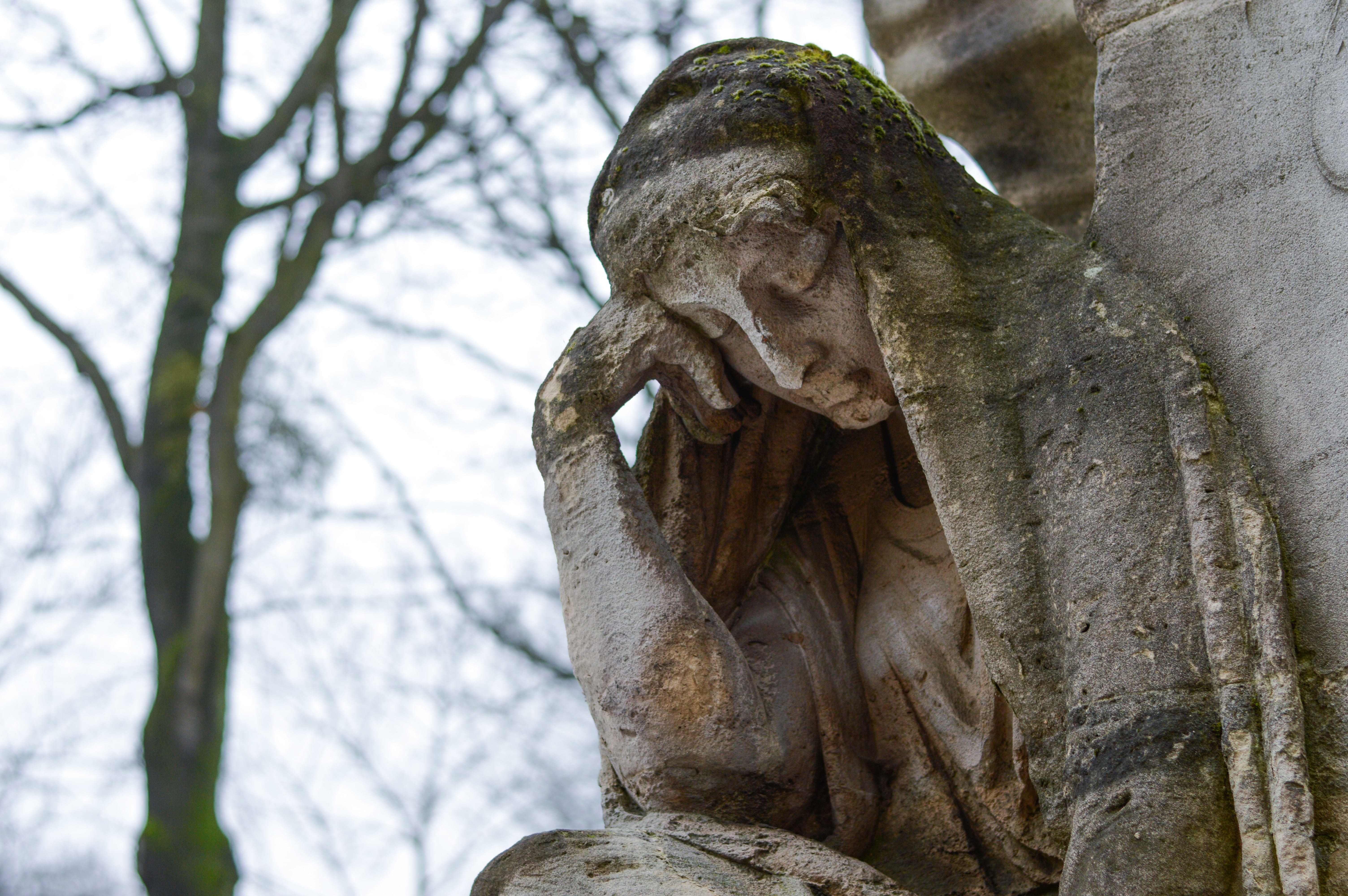 landmark, creativity, belief, 5K, art and craft, monument, statue, sadness, day, idol, religion, carving - craft product, outdoors, daytime, tree, human representation, HD Wallpaper