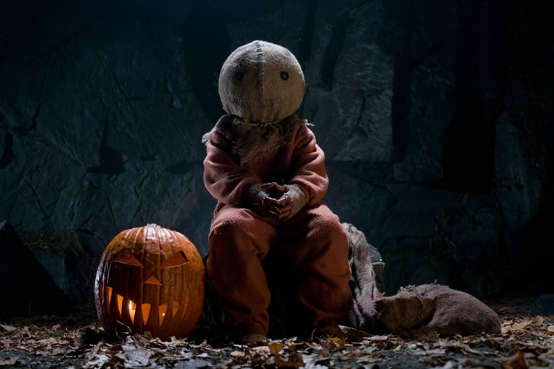 craft, 720P, people, night, halloween, toy, human representation, outdoors, trick r treat, sitting, representation, pumpkin, art and craft, creativity, HD Wallpaper