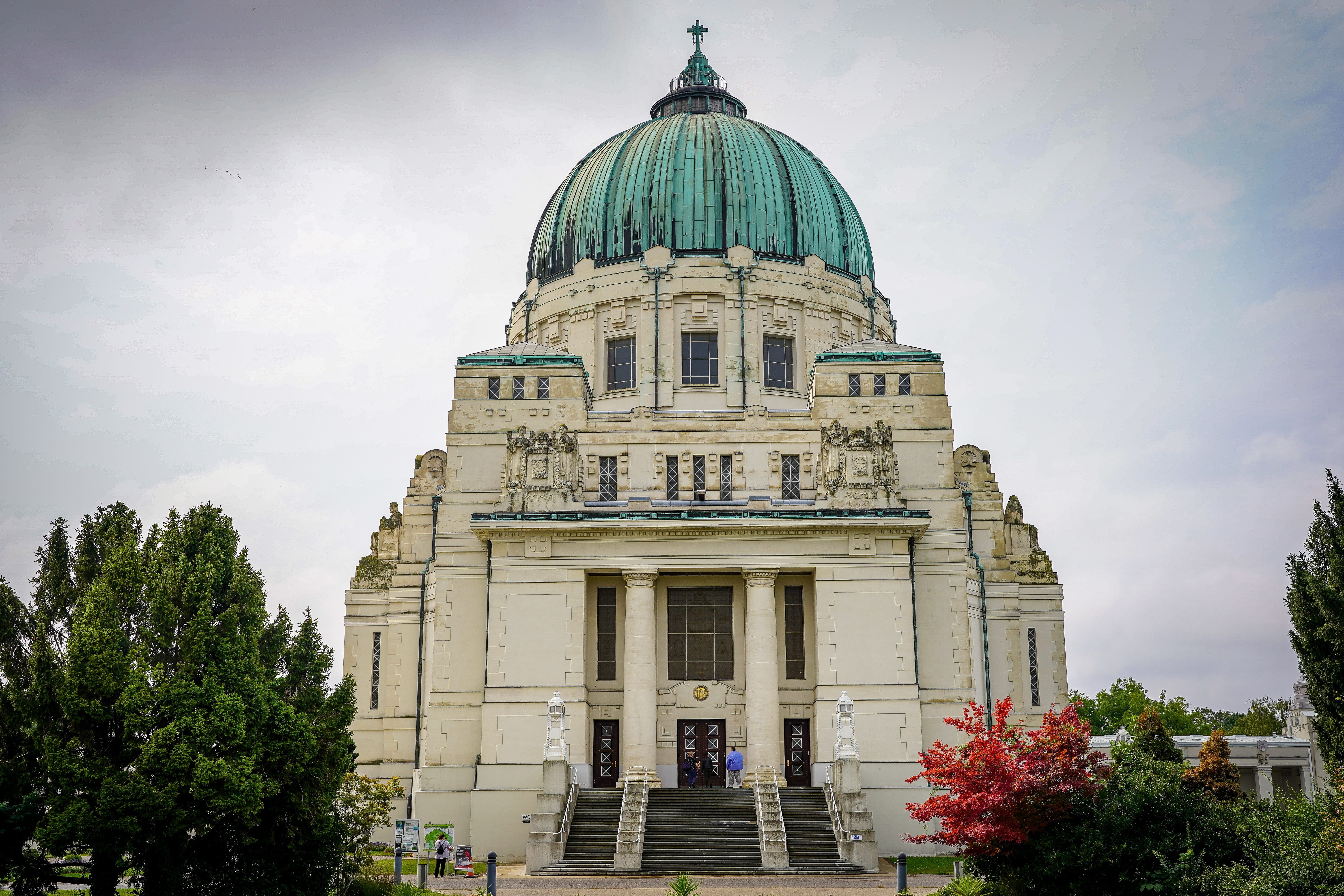 central cemetery, vienna, funeral, cemetery, sky, memorial, tourism, built structure, incidental people, cemetery church, day, facade, viennas central cemetery, HD Wallpaper