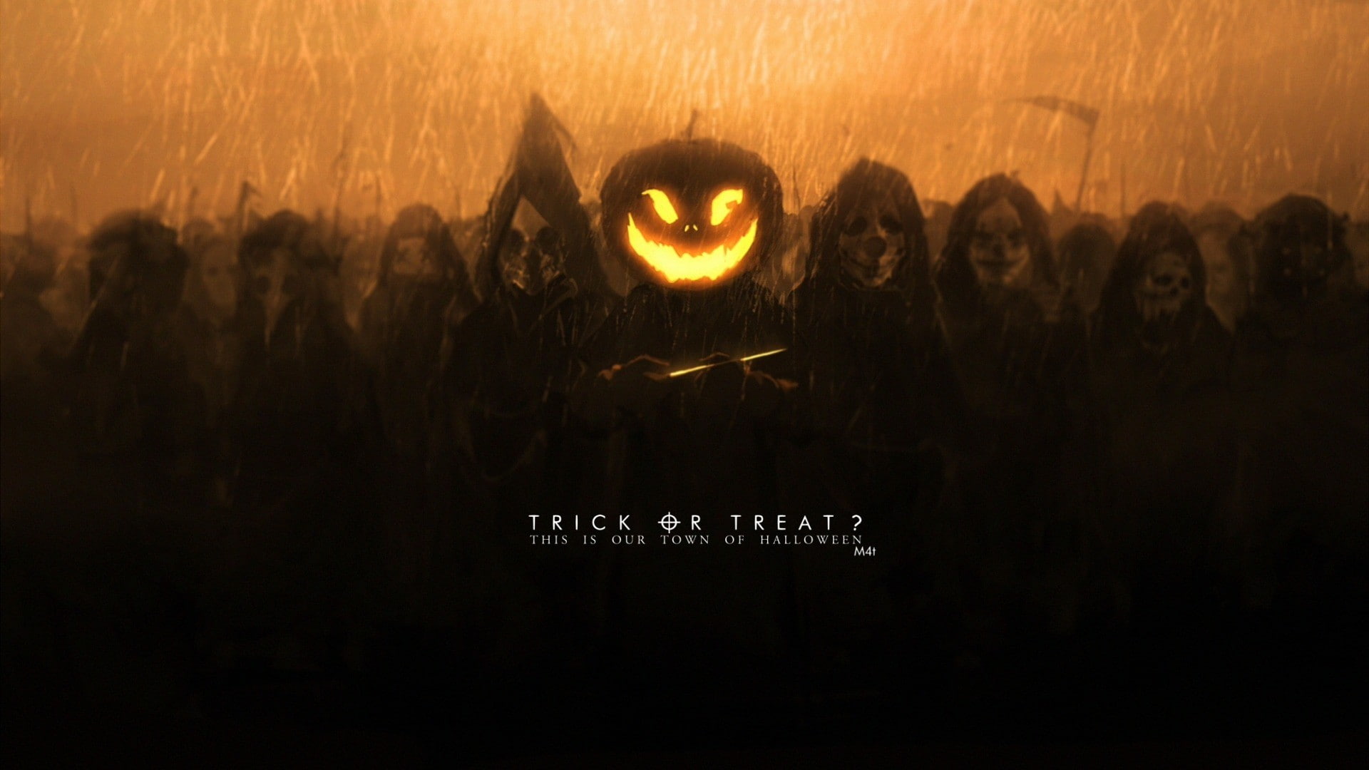 1080P, Halloween, pumpkin, artwork, fantasy art, HD Wallpaper