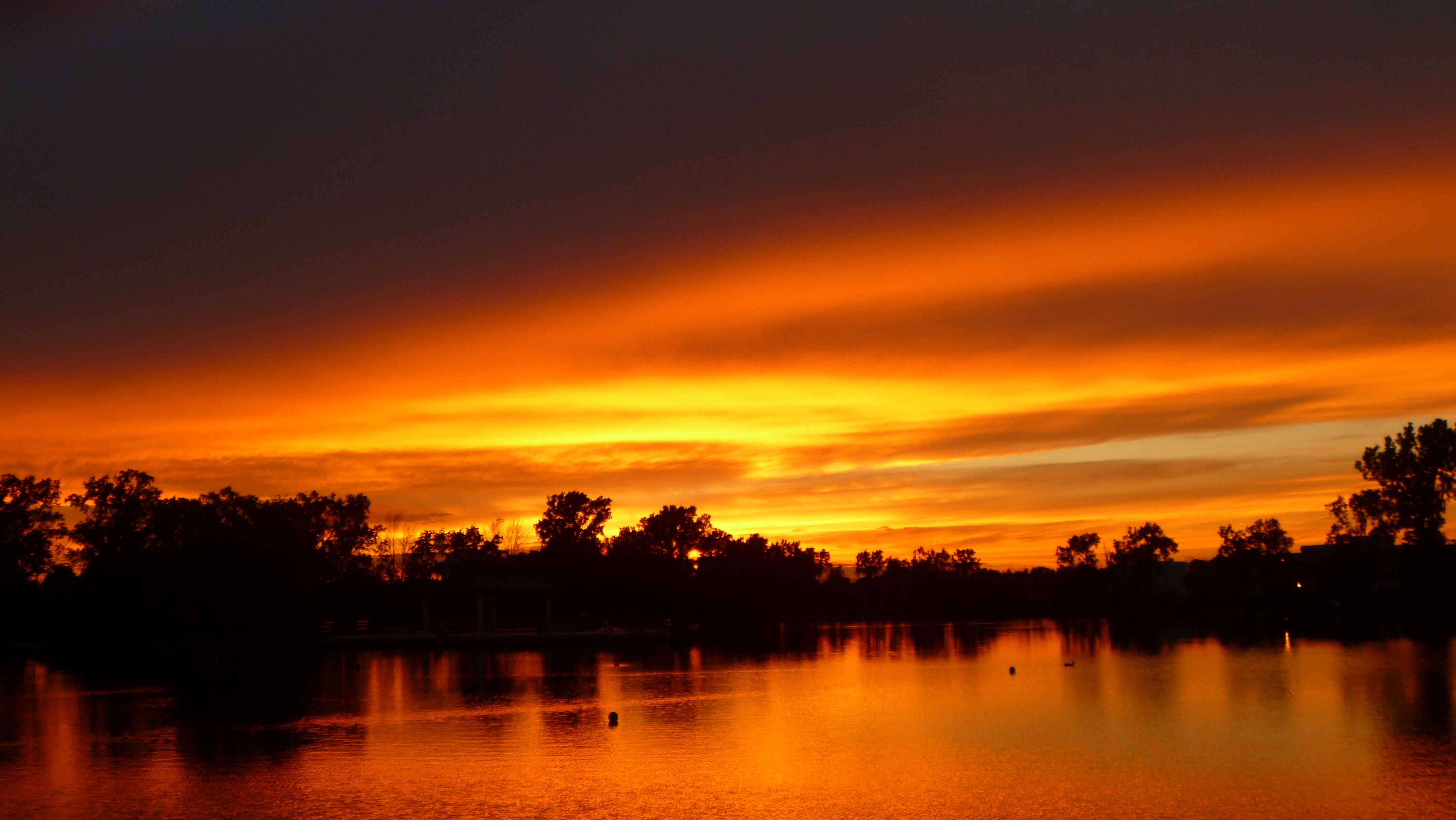 4K, waterfront, plant, cloud - sky, condensation, water, global, no people, conspiracy, climate, romantic sky, idyllic, sunset, reflection, sunlight, lake, HD Wallpaper