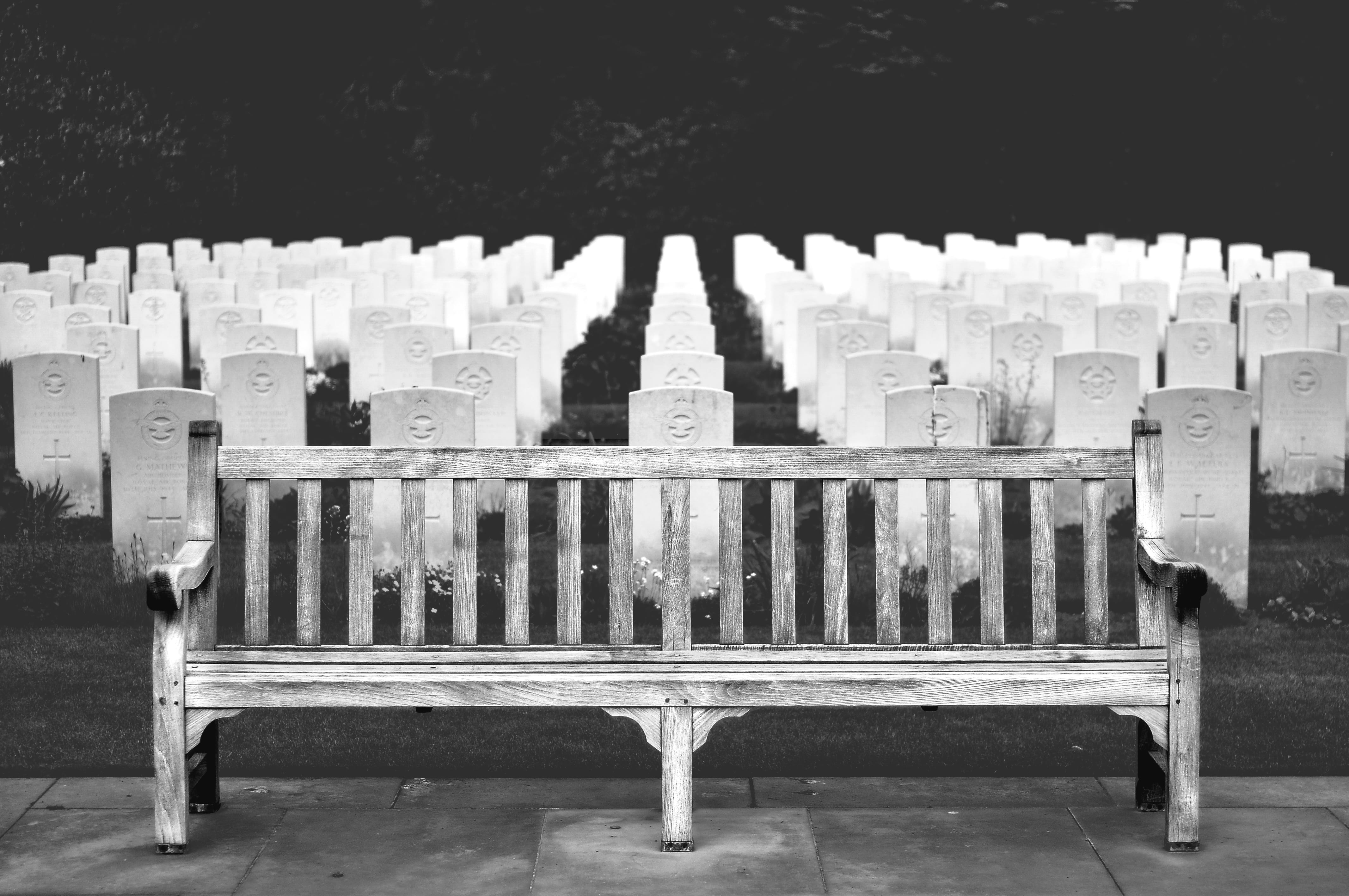 religion, black, tombstone, grey, park, cemetery, seat, building, in a row, text, 4K, empty, white, communication, death, table, bench, built structure, HD Wallpaper