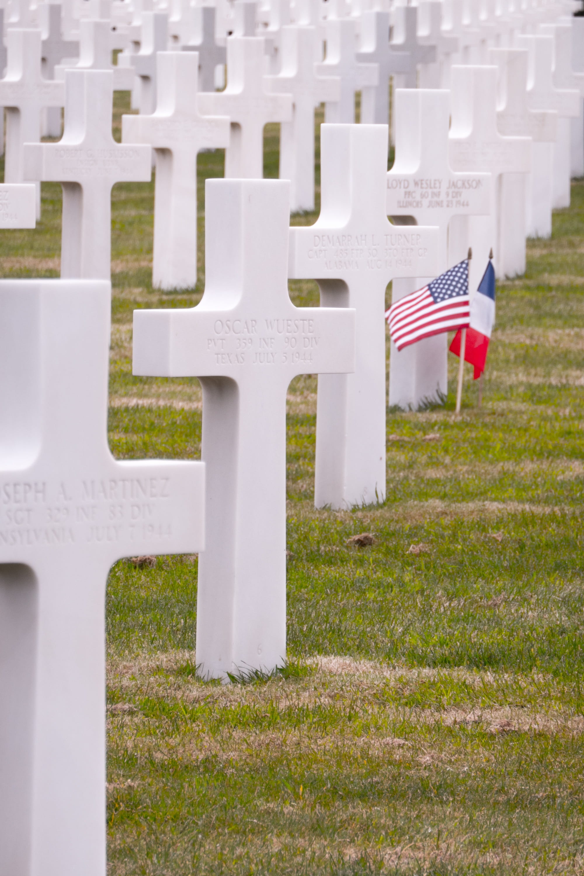 normandy, no people, memorial, omaha beach, in a row, american, nature, crosses, landing, 1944, plant, grass, overlord, 2K, france, war, outdoors, white color, Phone HD Wallpaper