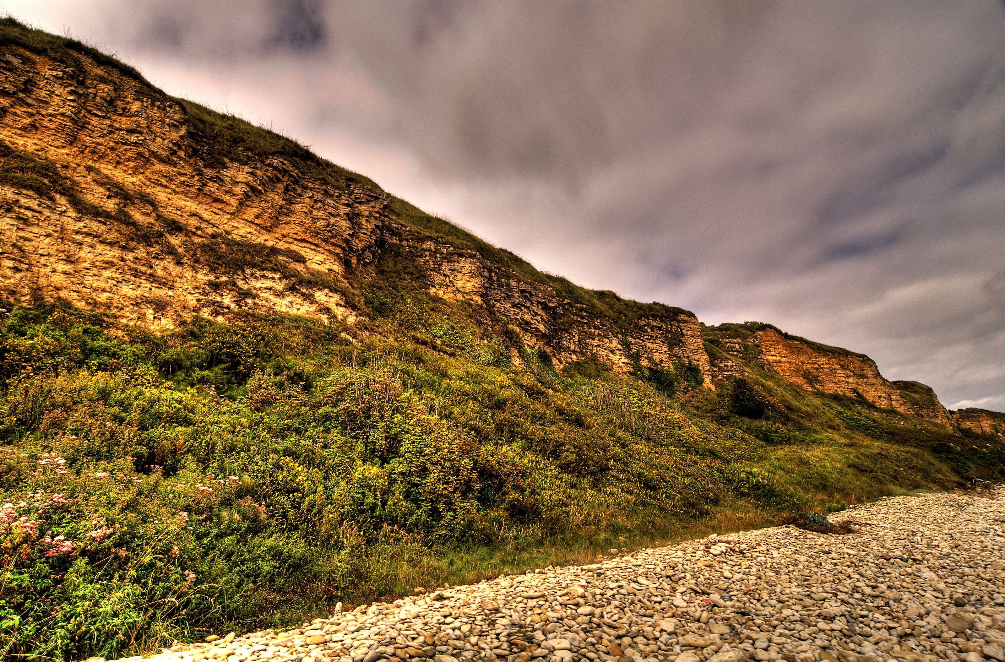 solid, rangers, beauty in nature, coast, plant, sky, normandy, war, nature, wwii, charlie sector, 2K, france, travel destinations, landscape, rocks, outdoors, HD Wallpaper