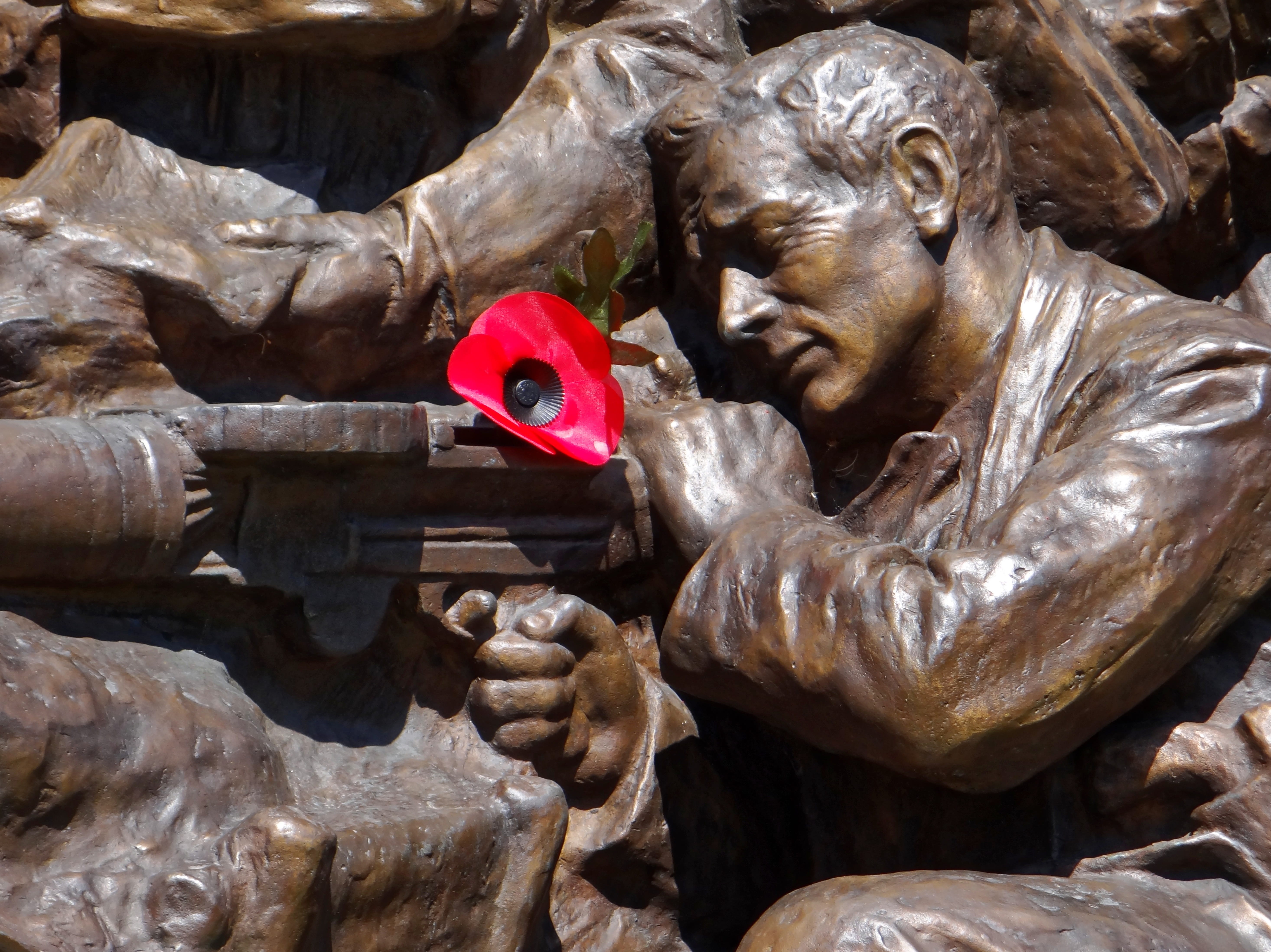 national, vertebrate, representation, sunlight, statue, close-up, men, concrete, monument, human representation, history, 5K, day, veterans, poppy day, HD Wallpaper