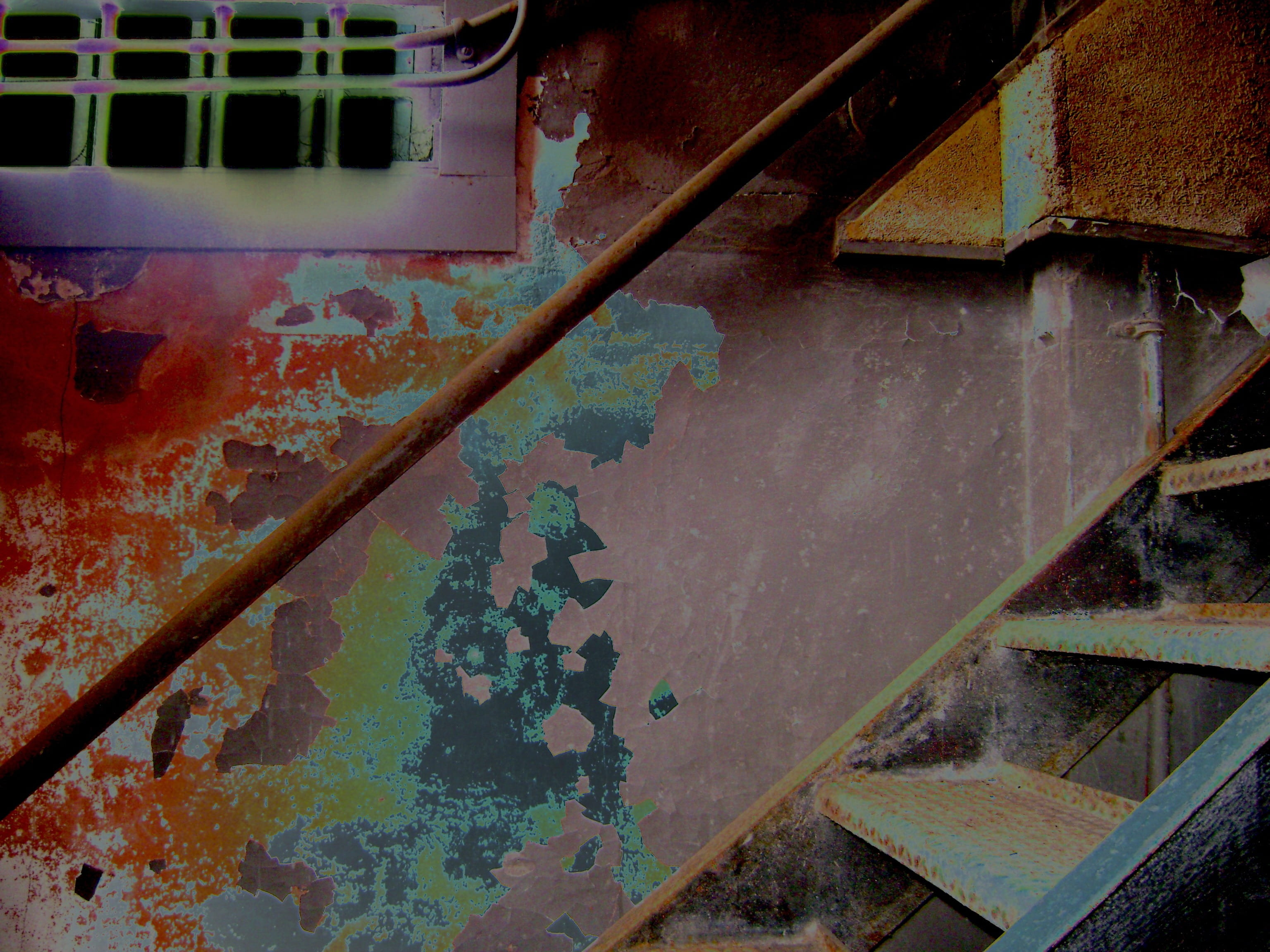 run-down, rusty, messy, iron - metal, stairway, old, bad condition, stairways, built structure, island, prison, deterioration, brown, wooden, alcatraz, HD Wallpaper