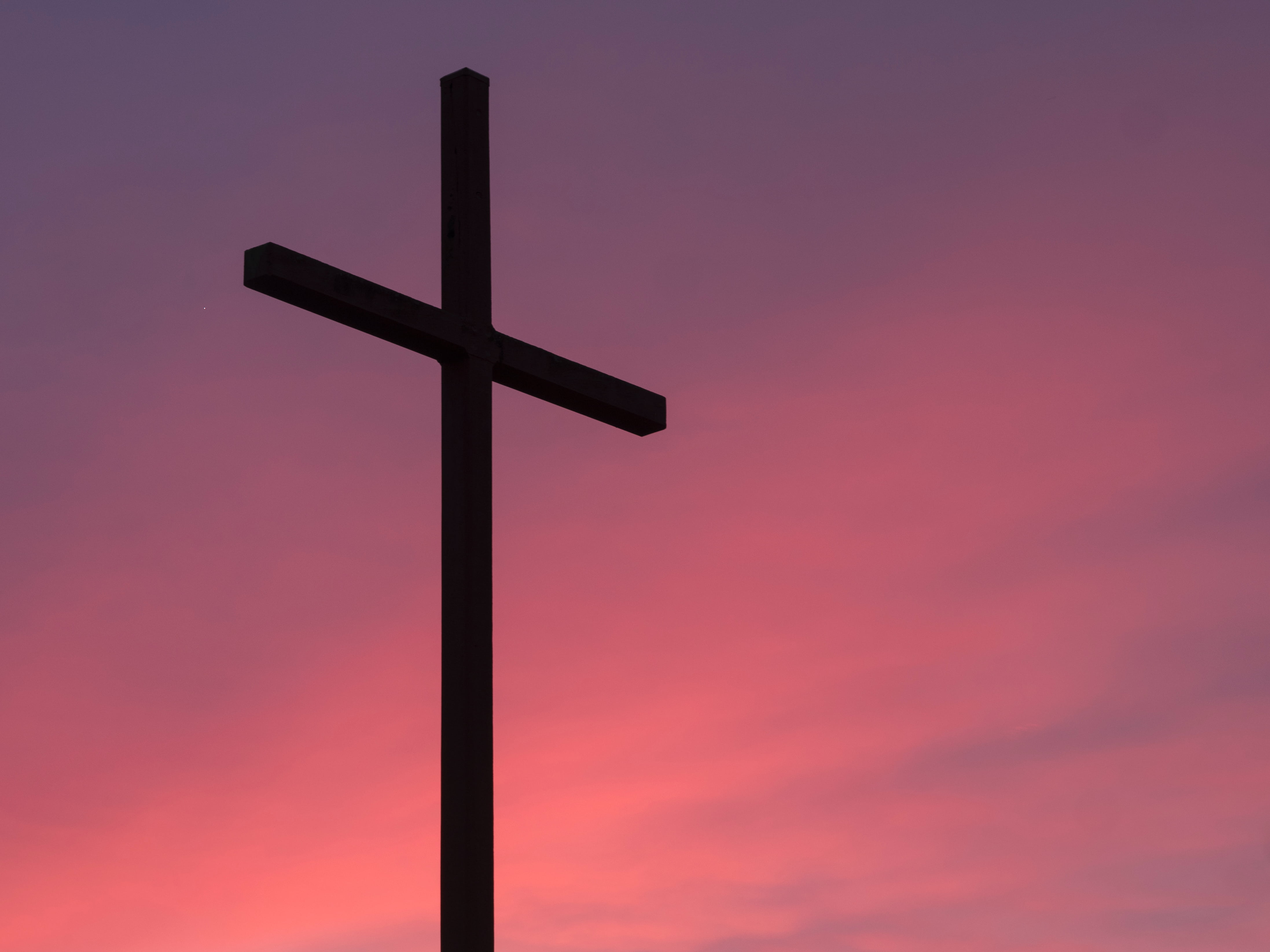 christianity, catholicism, nature, beauty in nature, sunset, low angle view, resurrection, clouds, religion, no people, shadow, 4K, easter, silhouette, HD Wallpaper