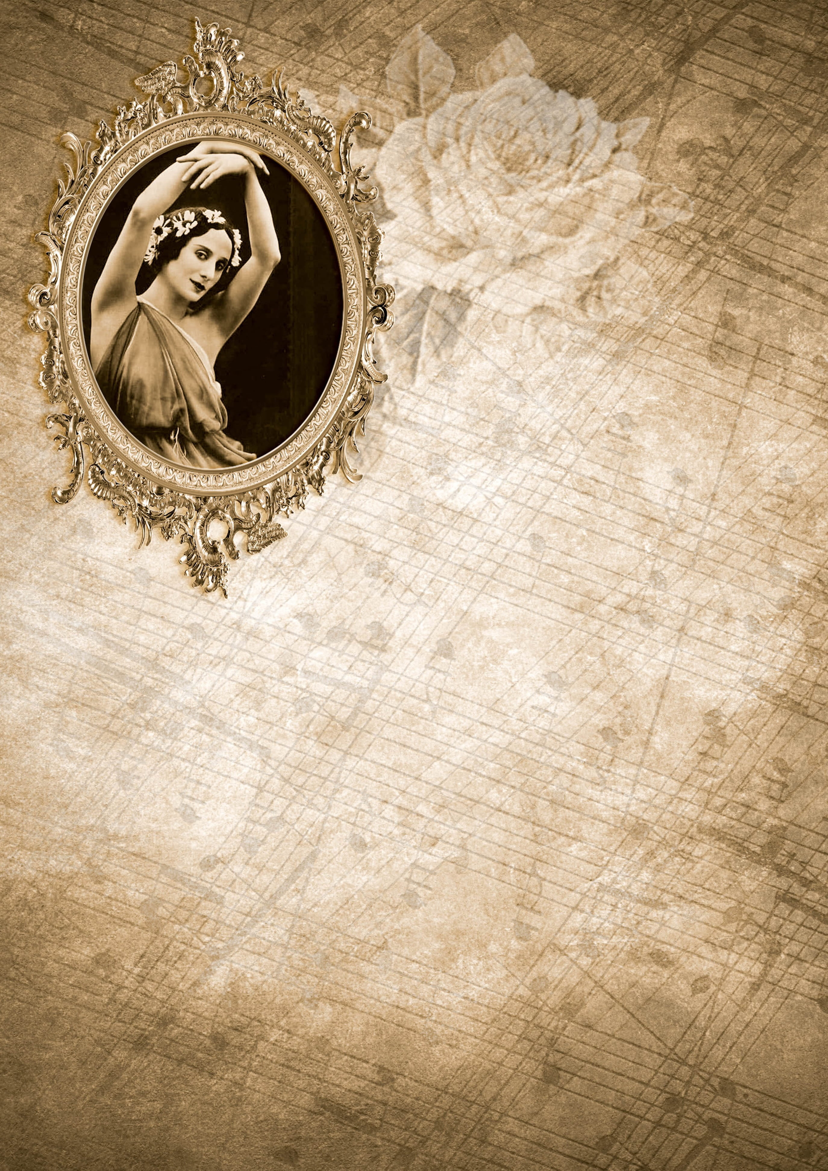 map, copy space, print, antique, gold colored, retro styled, ballet, shape, playful, vintage, circle, arts culture and entertainment, day, backgrounds, Phone HD Wallpaper
