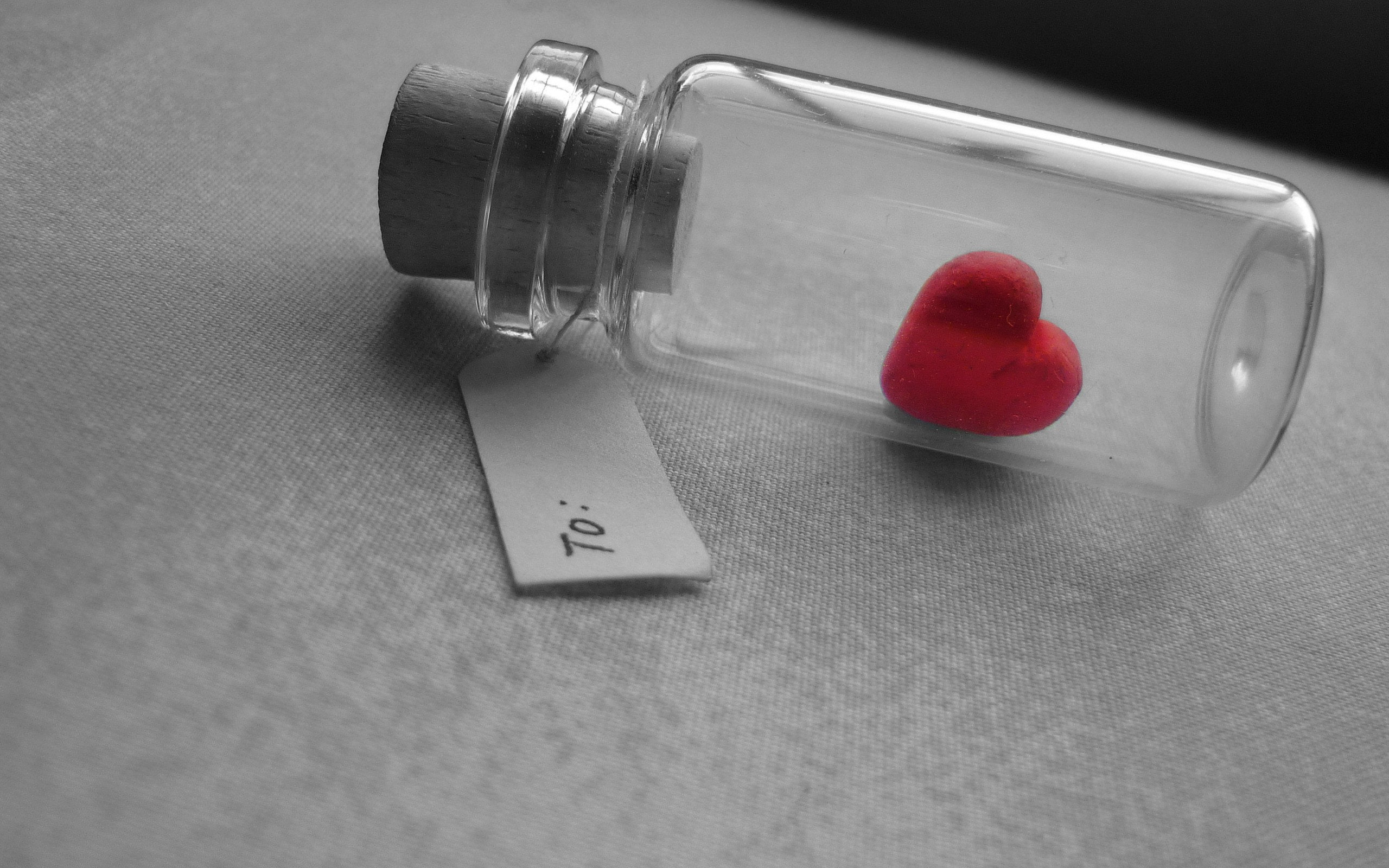 2K, bottle, heart, HD Wallpaper