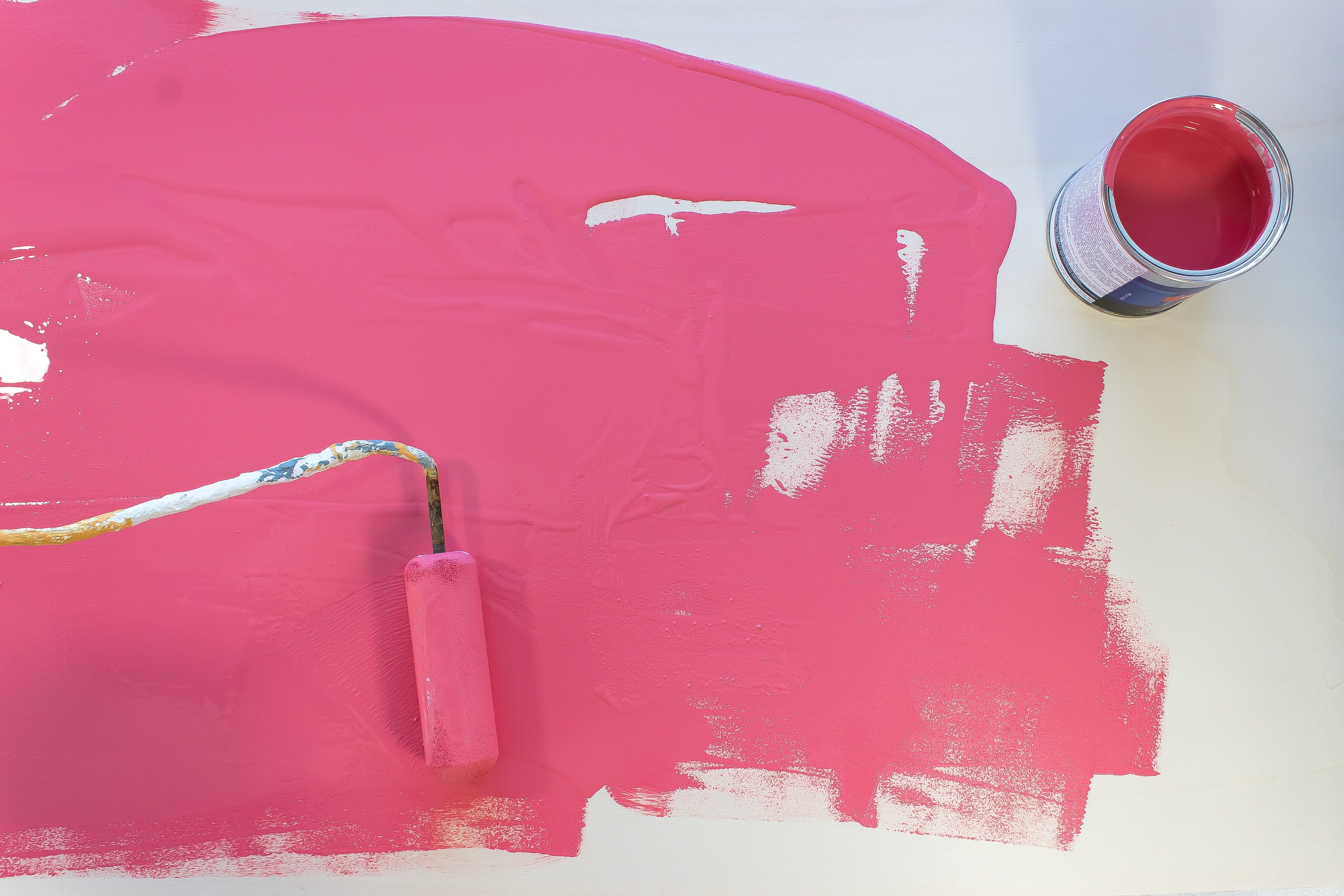 heart shape, mug, color box, coral, 5K, trend color, cup, indoors, container, no people, bottle, rollers, table, red, pink color, drink, still life, paint, HD Wallpaper