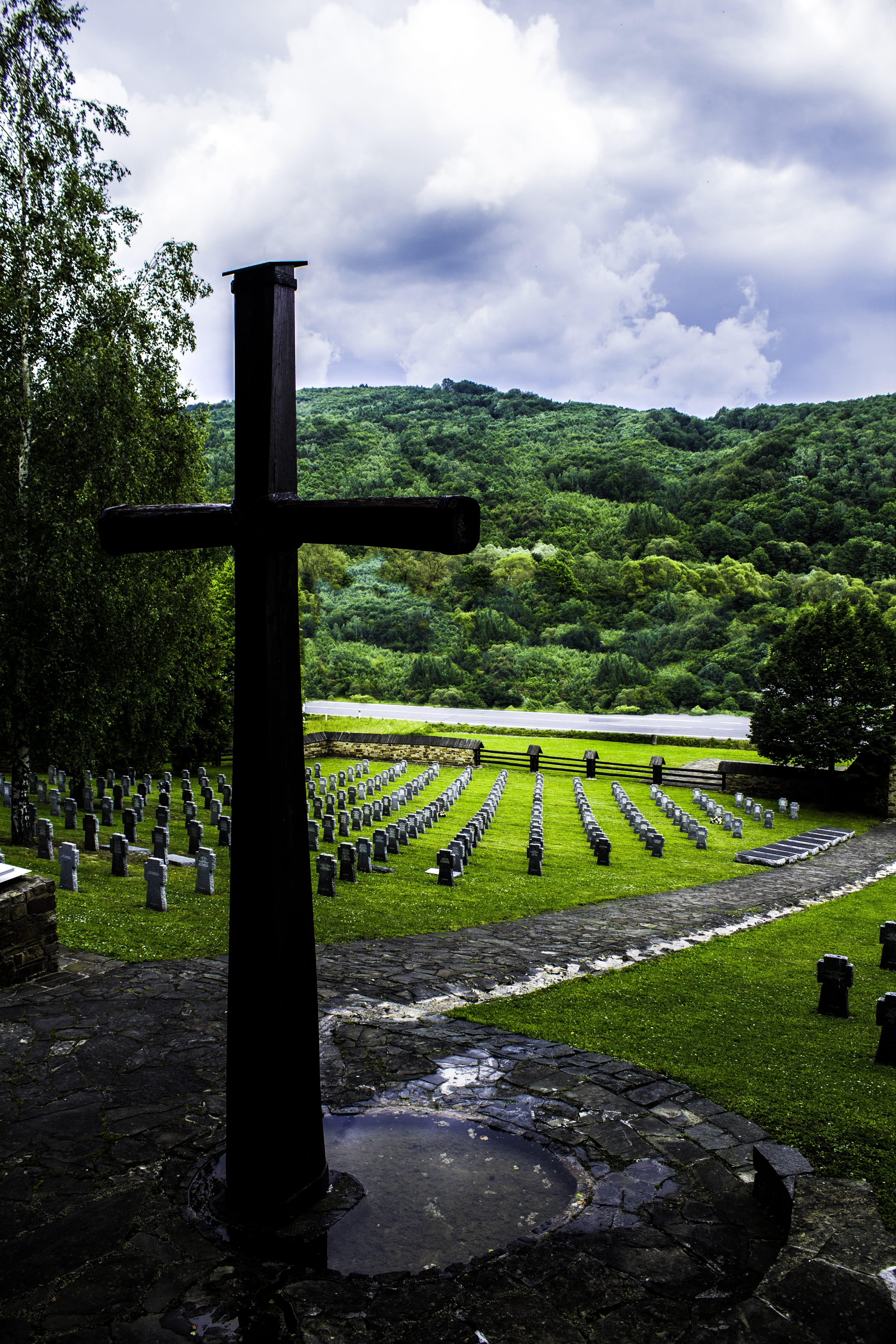 german military cemetery, stone, beauty in nature, grass, tranquility, the second world war, 5K, cloud - sky, symbol, Military Cemetery, tranquil scene, Phone HD Wallpaper