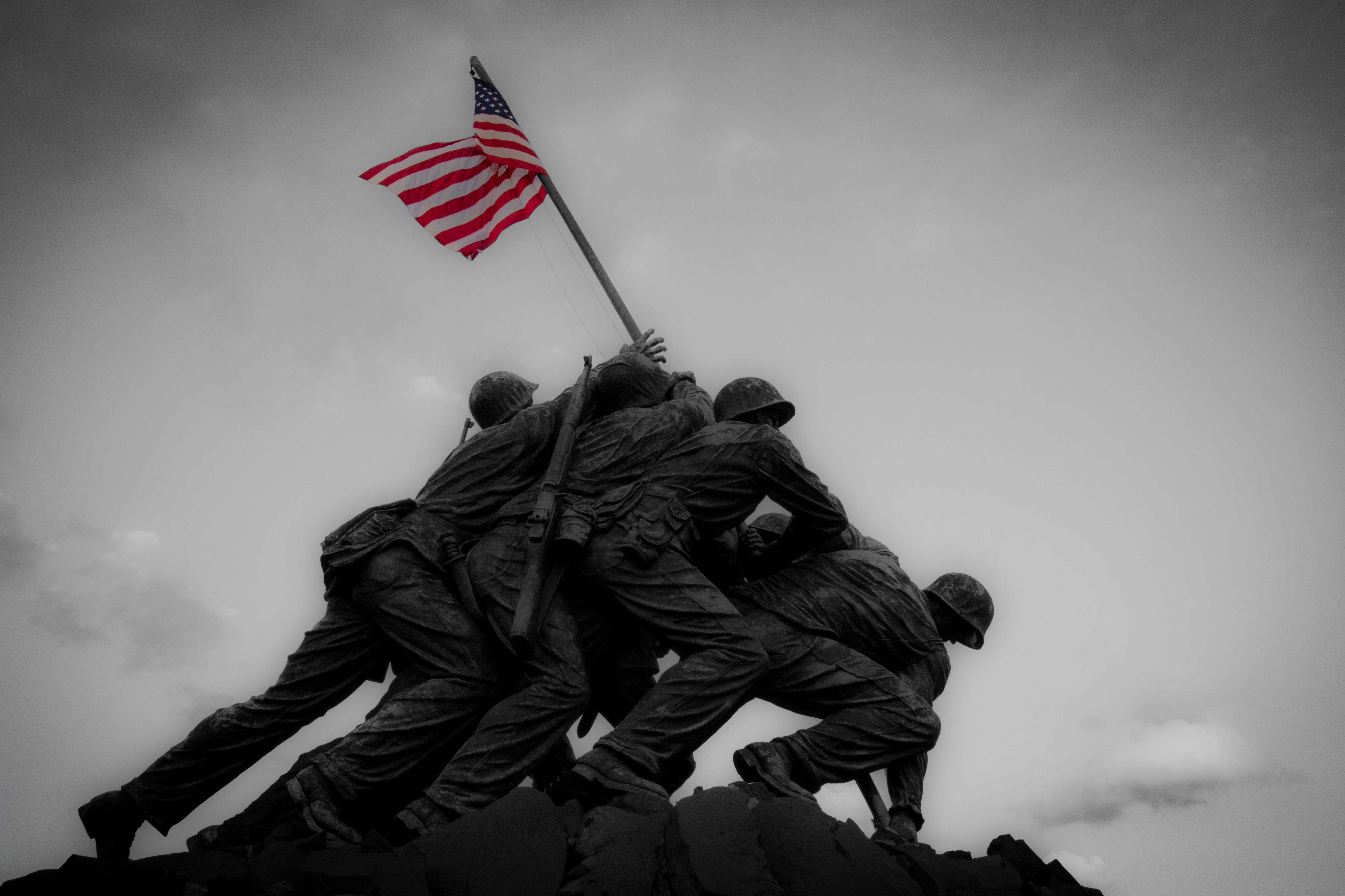 washington dc, sculpture, art and craft, the past, no people, government, world war 2, representation, low angle view, creativity, male likeness, sky, cloud - sky, HD Wallpaper