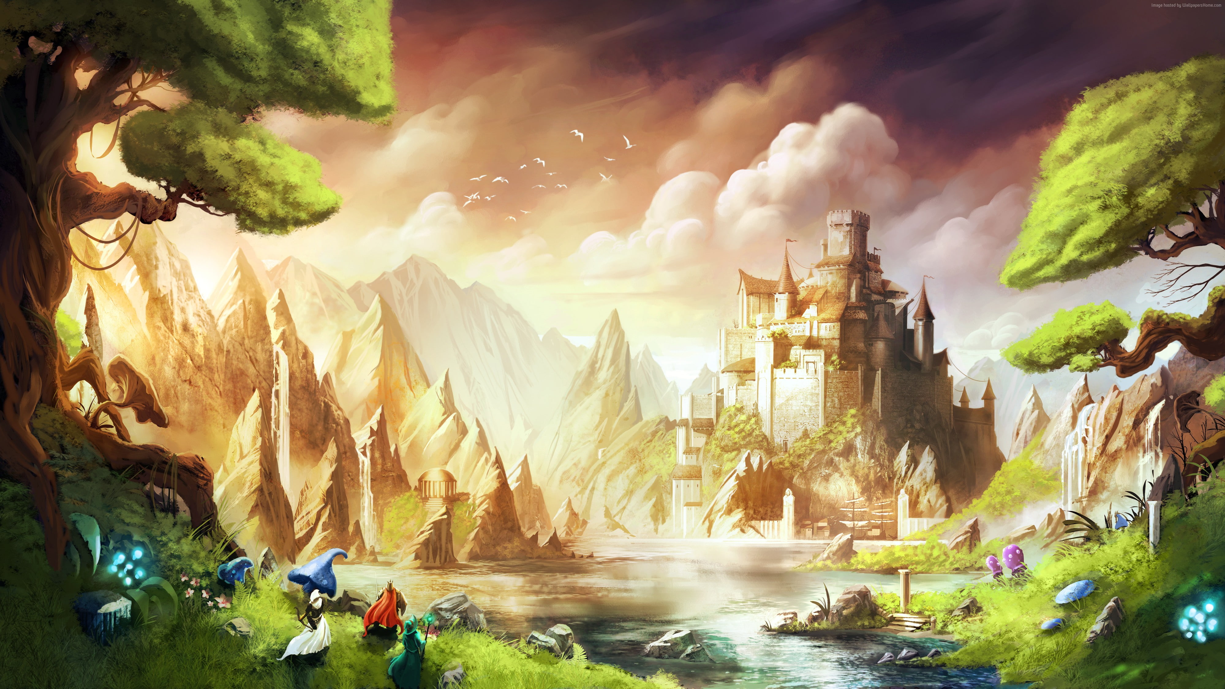 religion, Best Game, Trine 3: The Artifacts of Power, representation, beauty in nature, arcade, environment, PC, architecture, incidental people, PS4, 4K, HD Wallpaper
