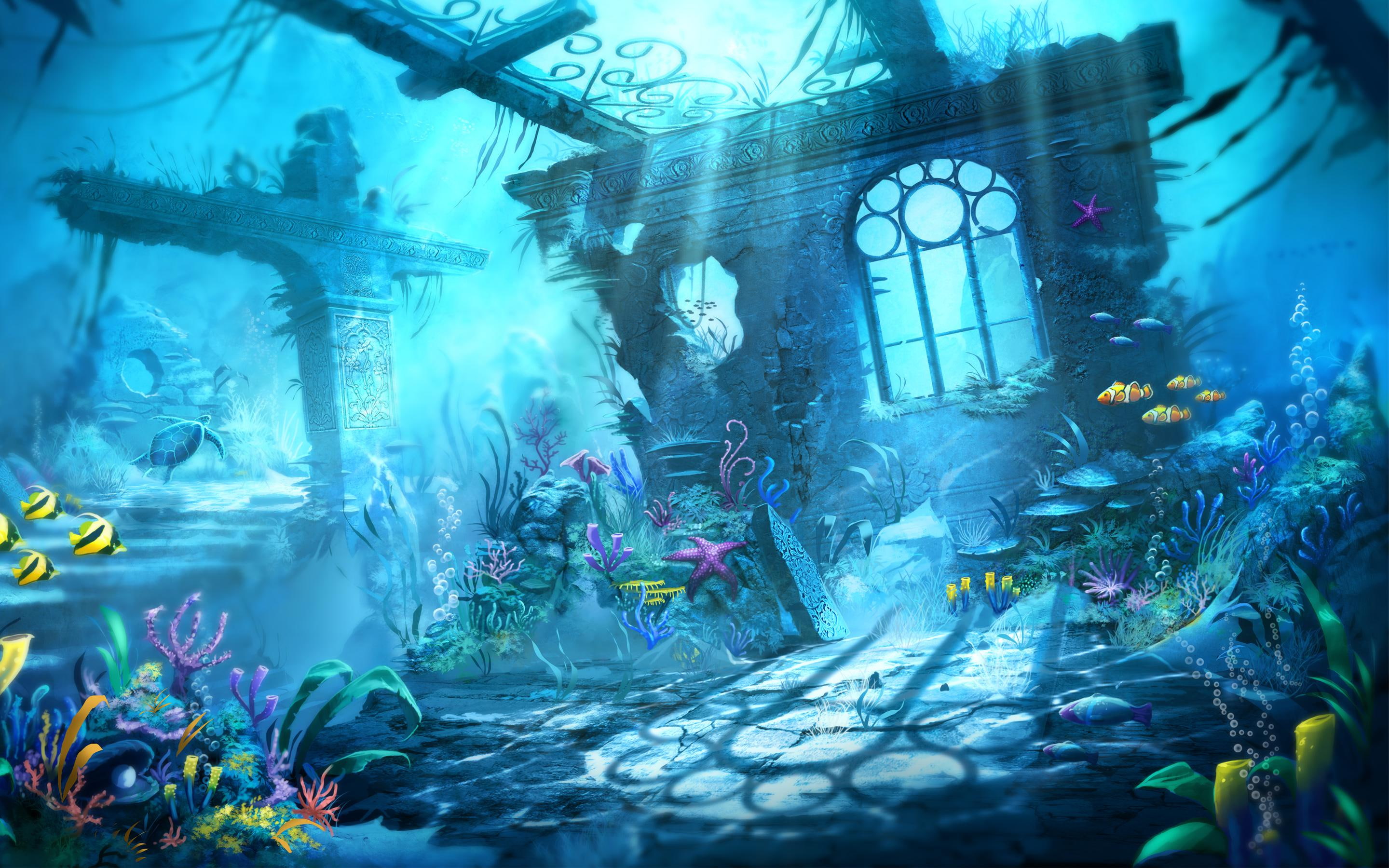 trine, 2K, underwater, scene, HD Wallpaper