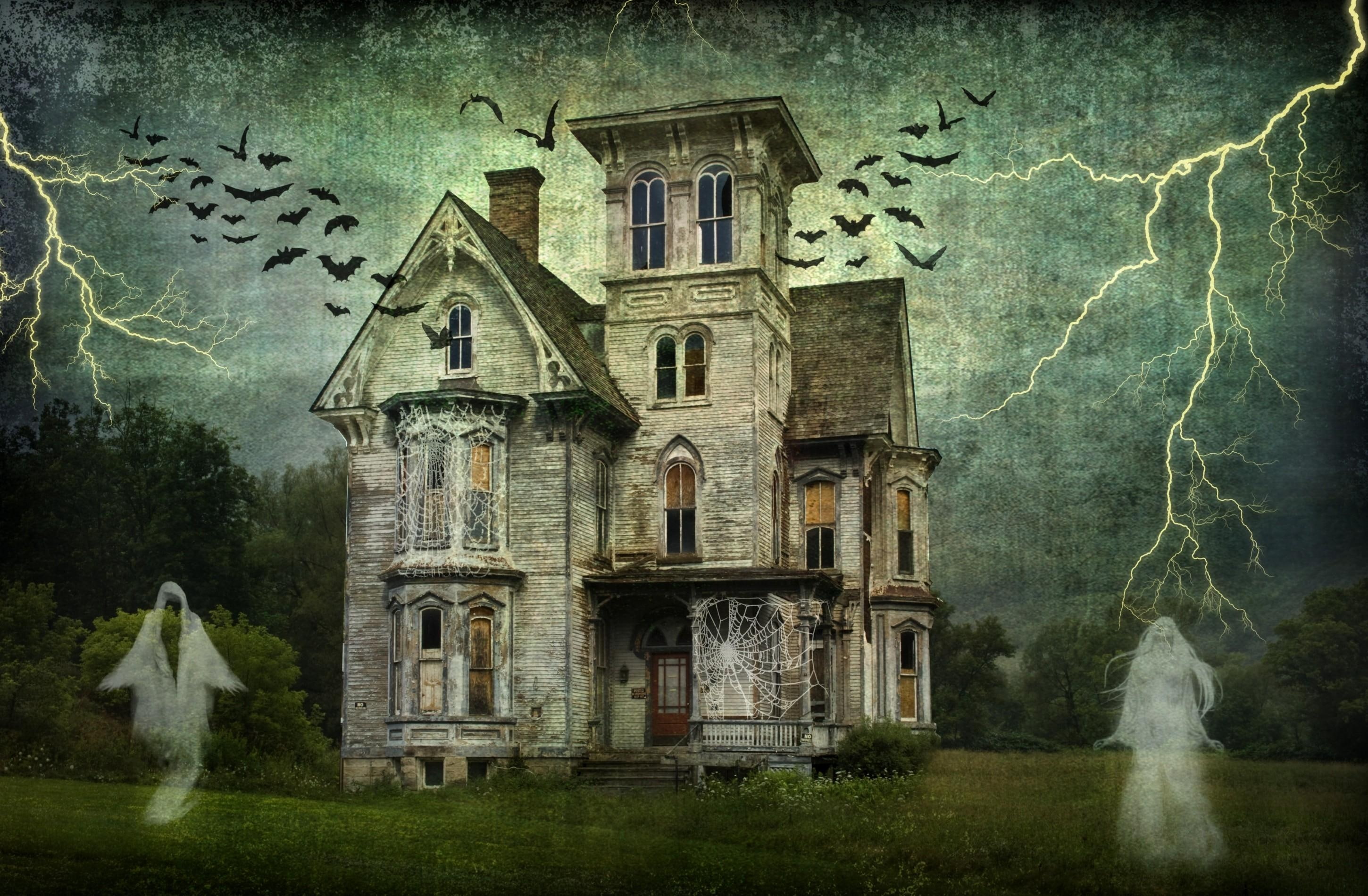 ghosts, 2K, cobwebs, castle, HD Wallpaper