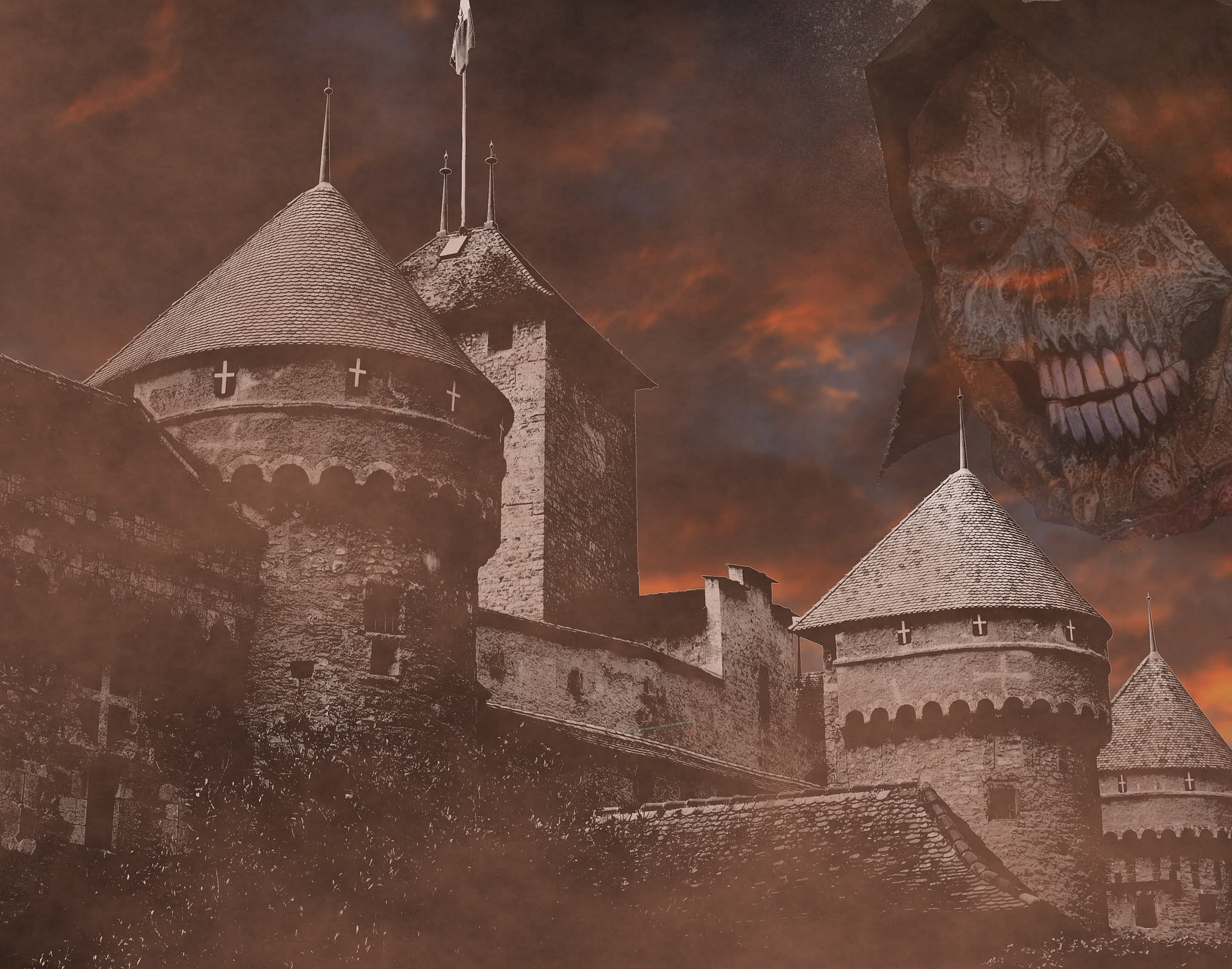 built structure, nature, mystery, night, gothic style, the past, scary, place of worship, 1080P, medieval, horror, textured effect, religion, construction, HD Wallpaper