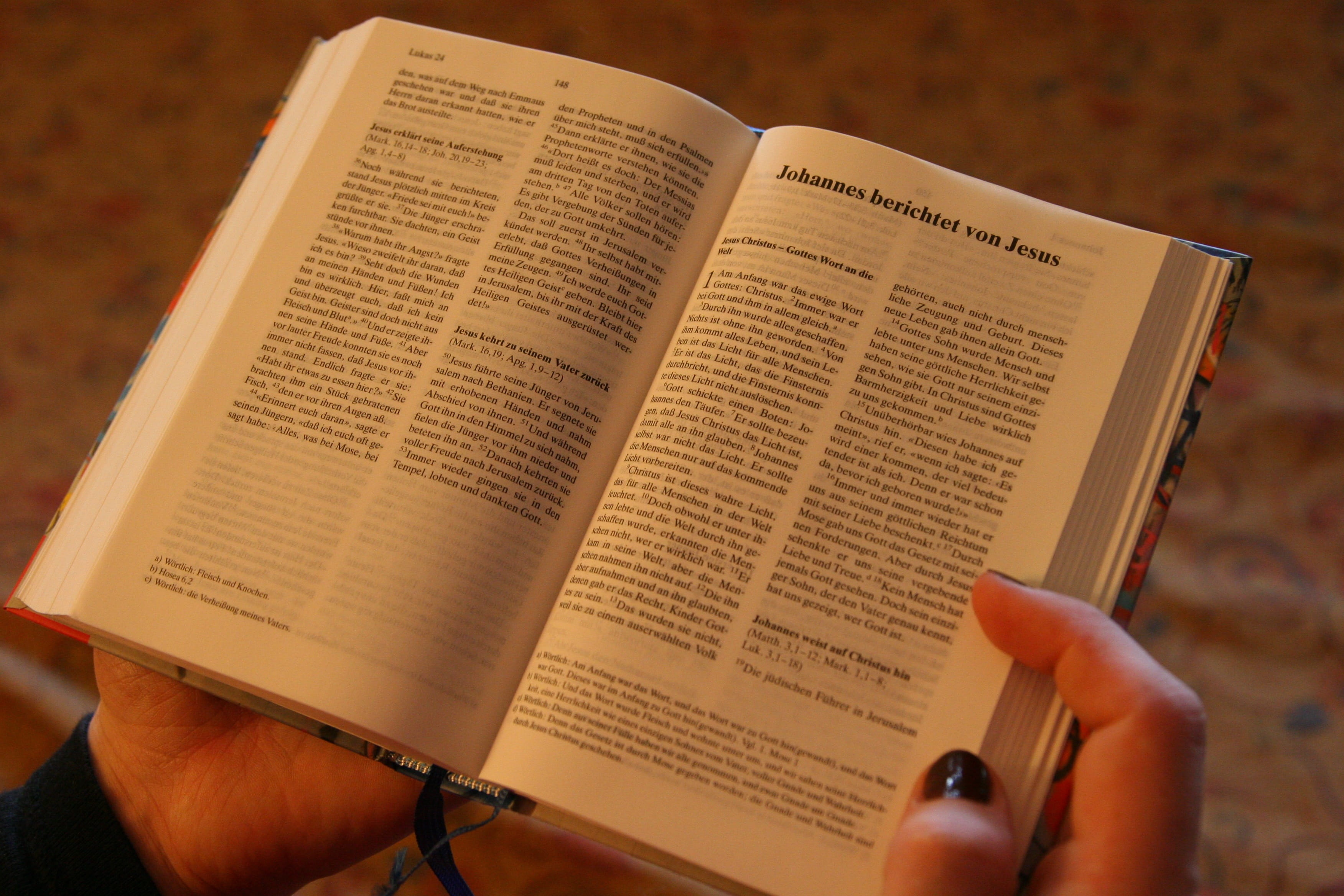 paper, bible reading, body part, page, activity, the gospel of john, 2K, human hand, education, hand, text, publication, finger, one person, new testament, HD Wallpaper