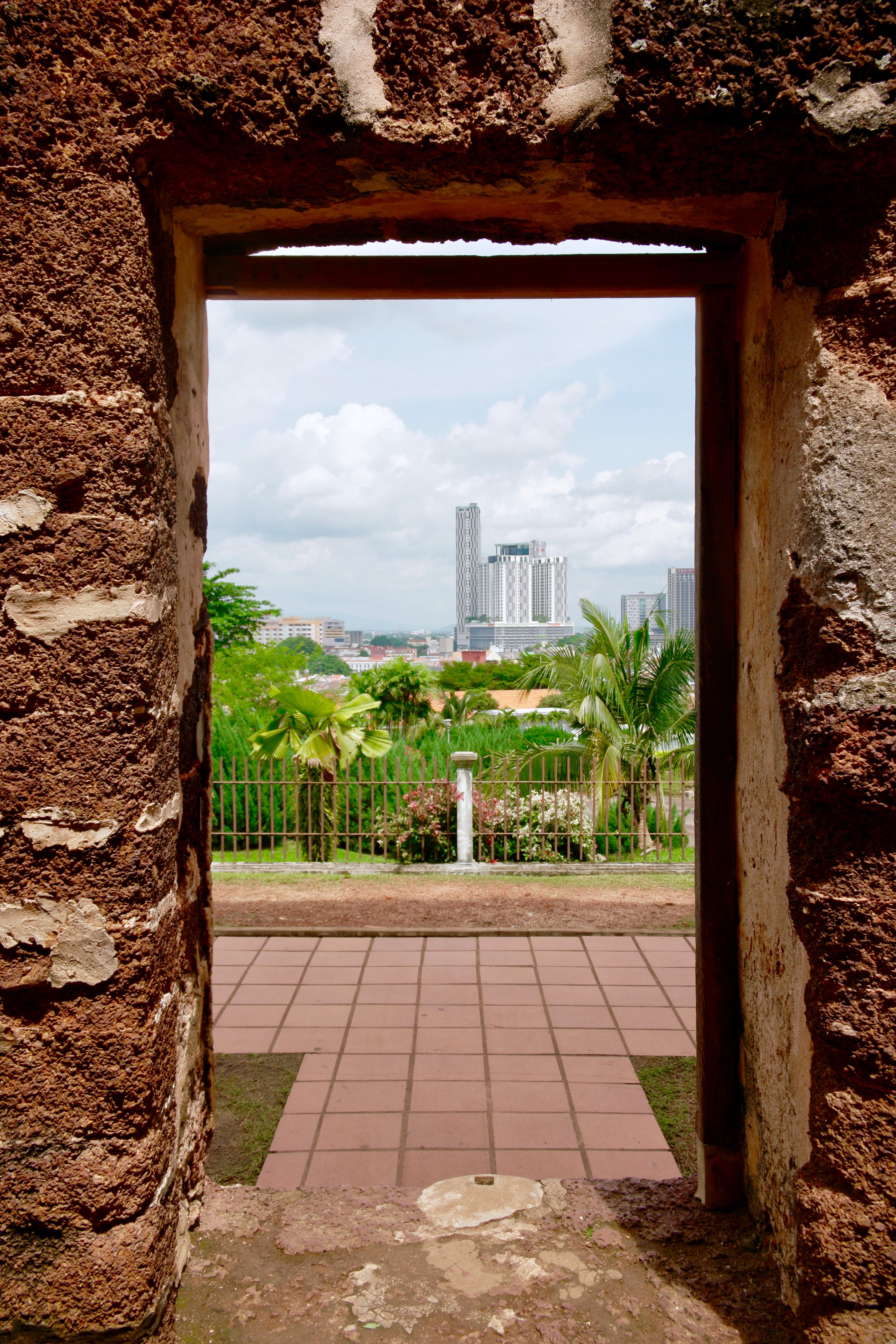 cloud - sky, old, doorway, growth, day, melaka, window, nature, wall - building feature, sunlight, entry, new, malaysia, building, plant, architecture, Phone HD Wallpaper