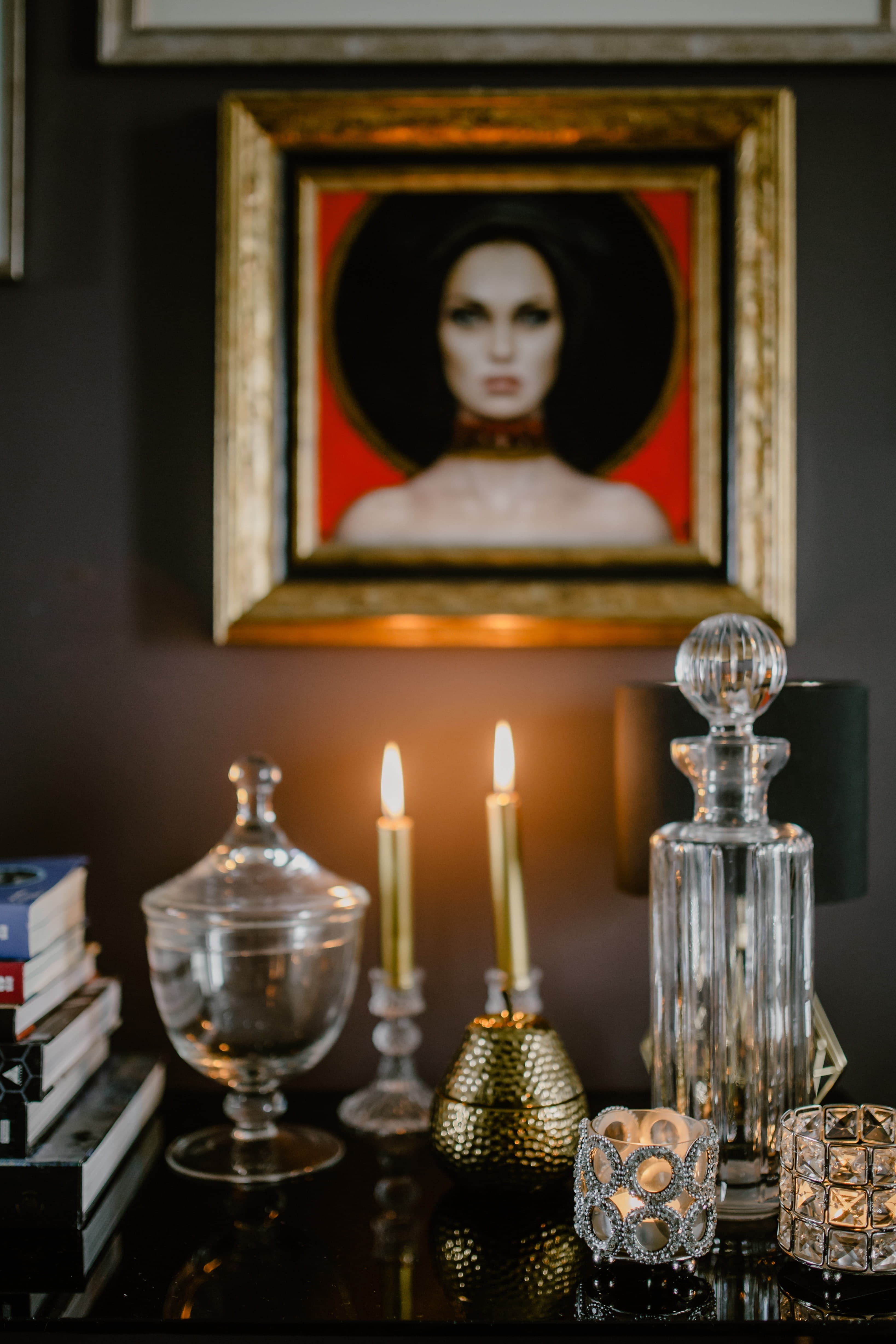 interior, candlestick holder, glamour, selective focus, antique, human representation, cozy, no people, burning, decor, decoration, decorations, belief, Phone HD Wallpaper