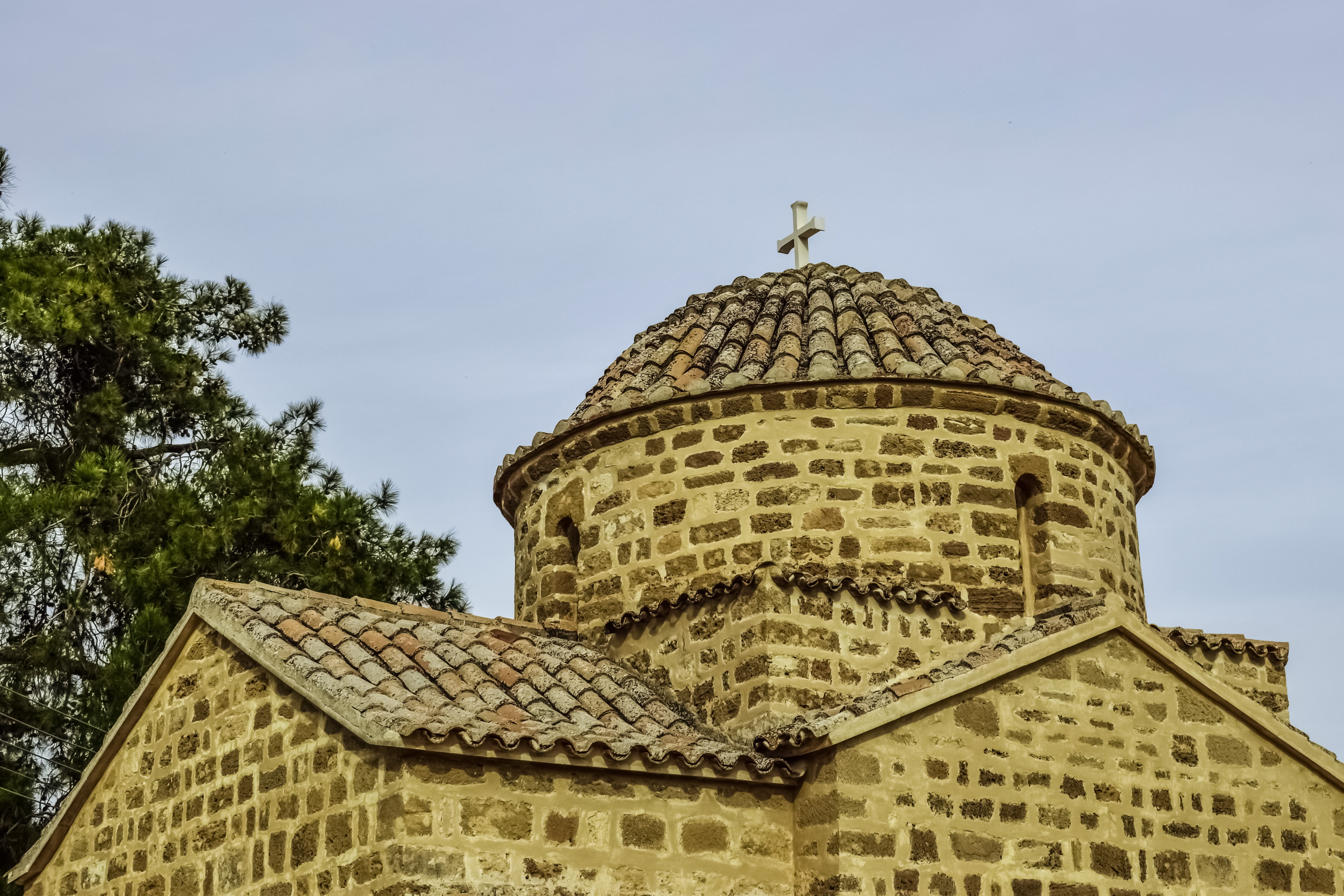 religion, place of worship, church, ayios dimitrianos, sky, building exterior, christianity, 13th century, architecture, low angle view, cyprus, travel destinations, HD Wallpaper