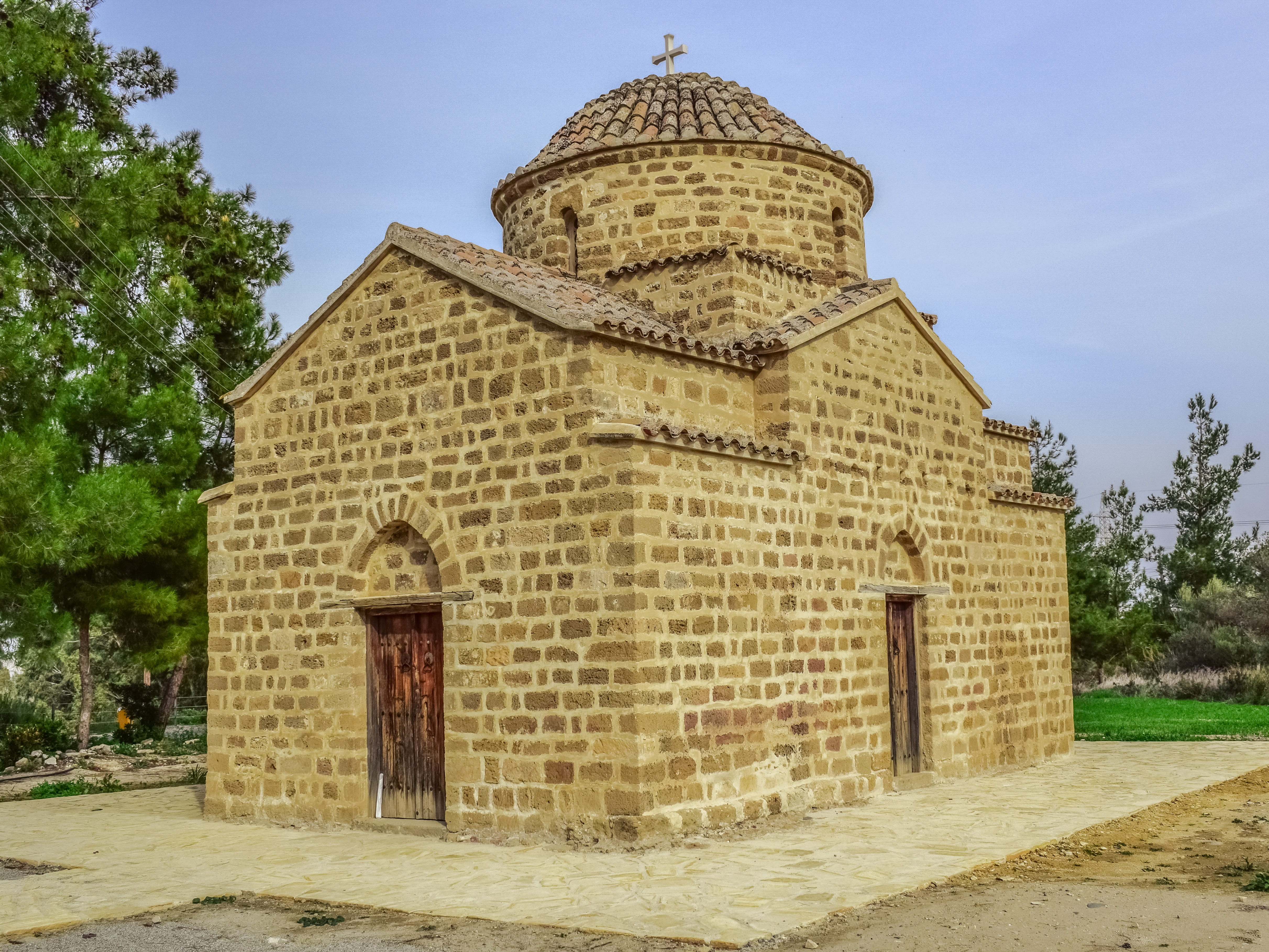 building, entrance, 13th century, church, monument, architecture, the past, potamia, sky, christianity, orthodox, place of worship, history, building exterior, HD Wallpaper