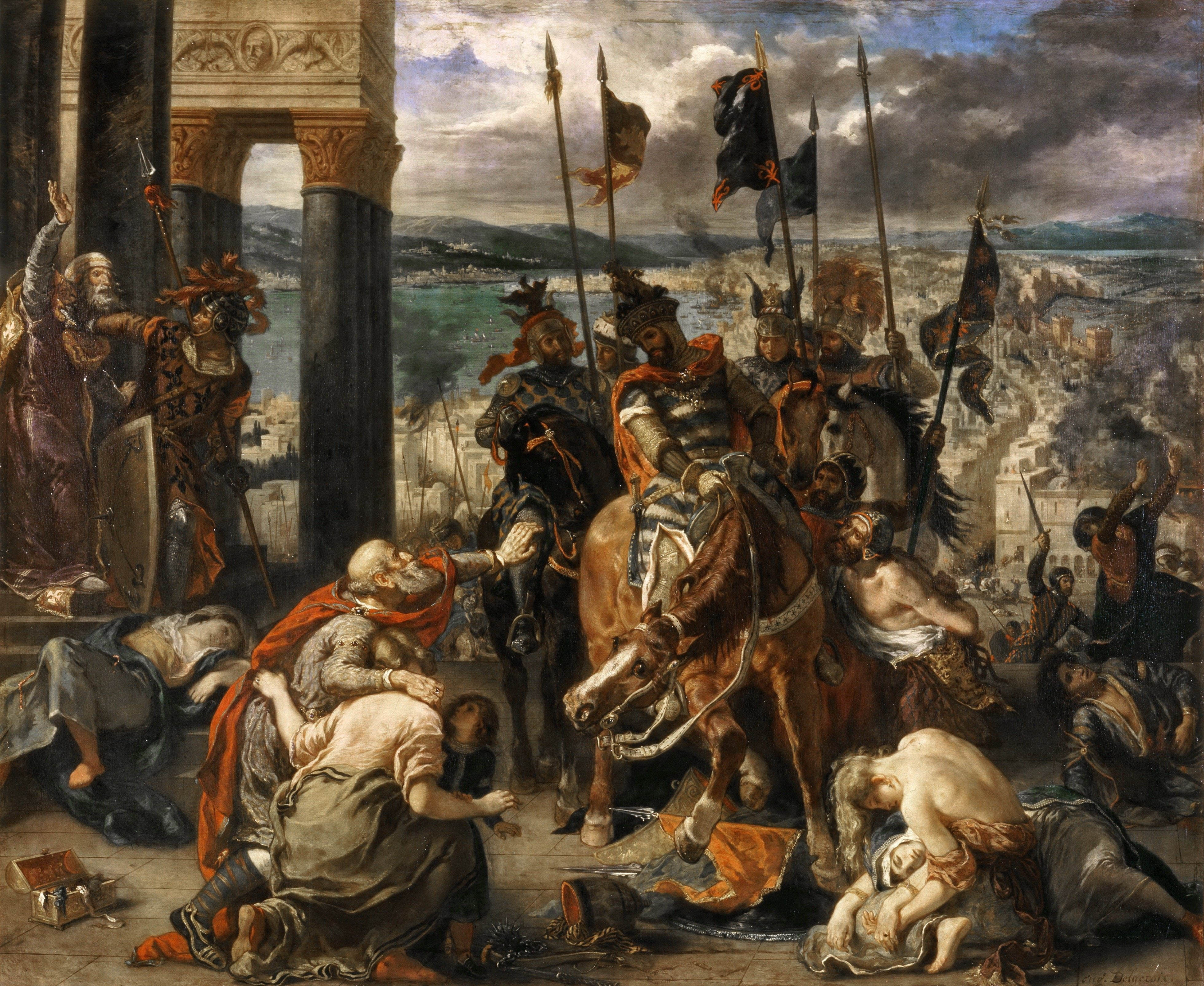 painting, delacroix, 4K, capture, warrior, constantinople, crusaders, eugene, art, HD Wallpaper