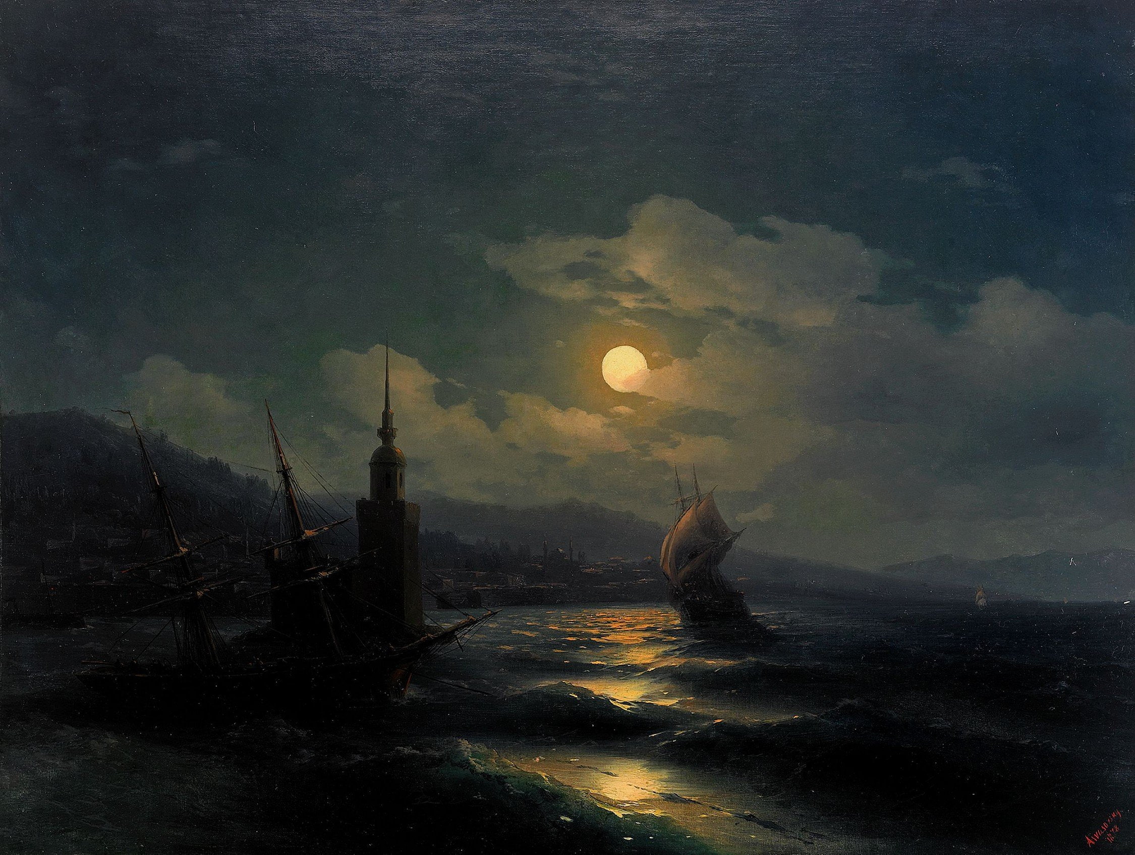 Corner, From, of, Constantinople, 1080P, art, sea, the, HD Wallpaper