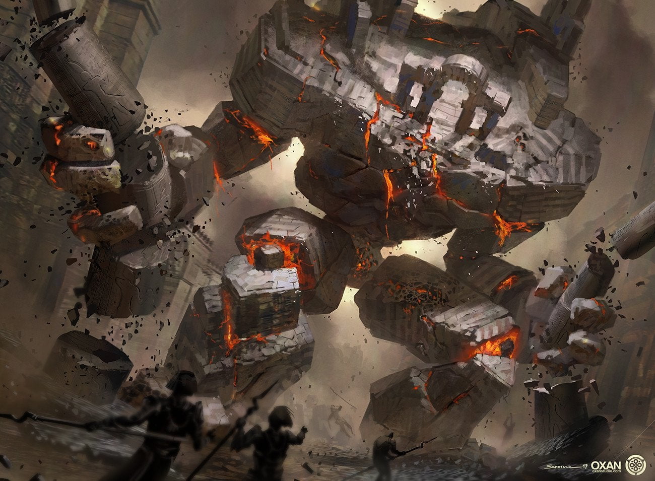 sandstone, Fire Golem, 720P, HD Wallpaper