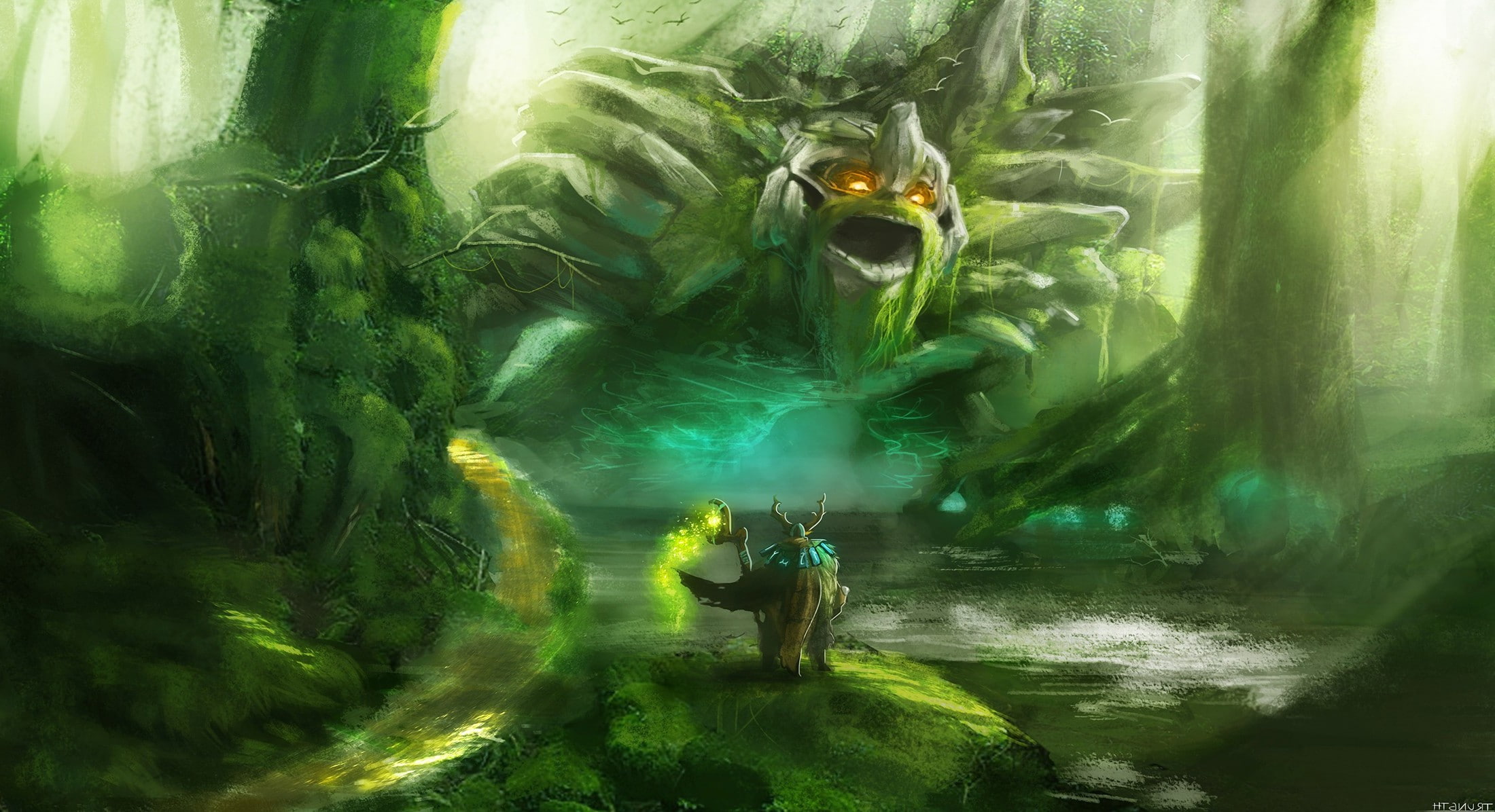 1080P, fantasy Art, Dota 2, nature, Golem, HD Wallpaper