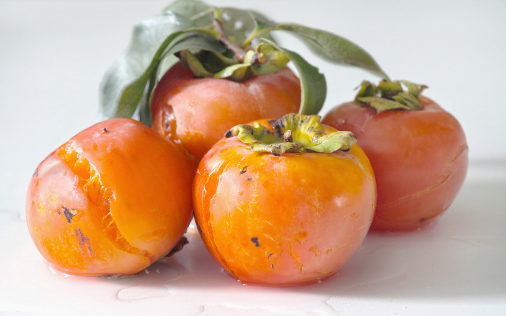 persimmon, nature, orange color, white background, red, healthy eating, studio shot, cut out, indoors, no people, food, freshness, focus on foreground, HD Wallpaper