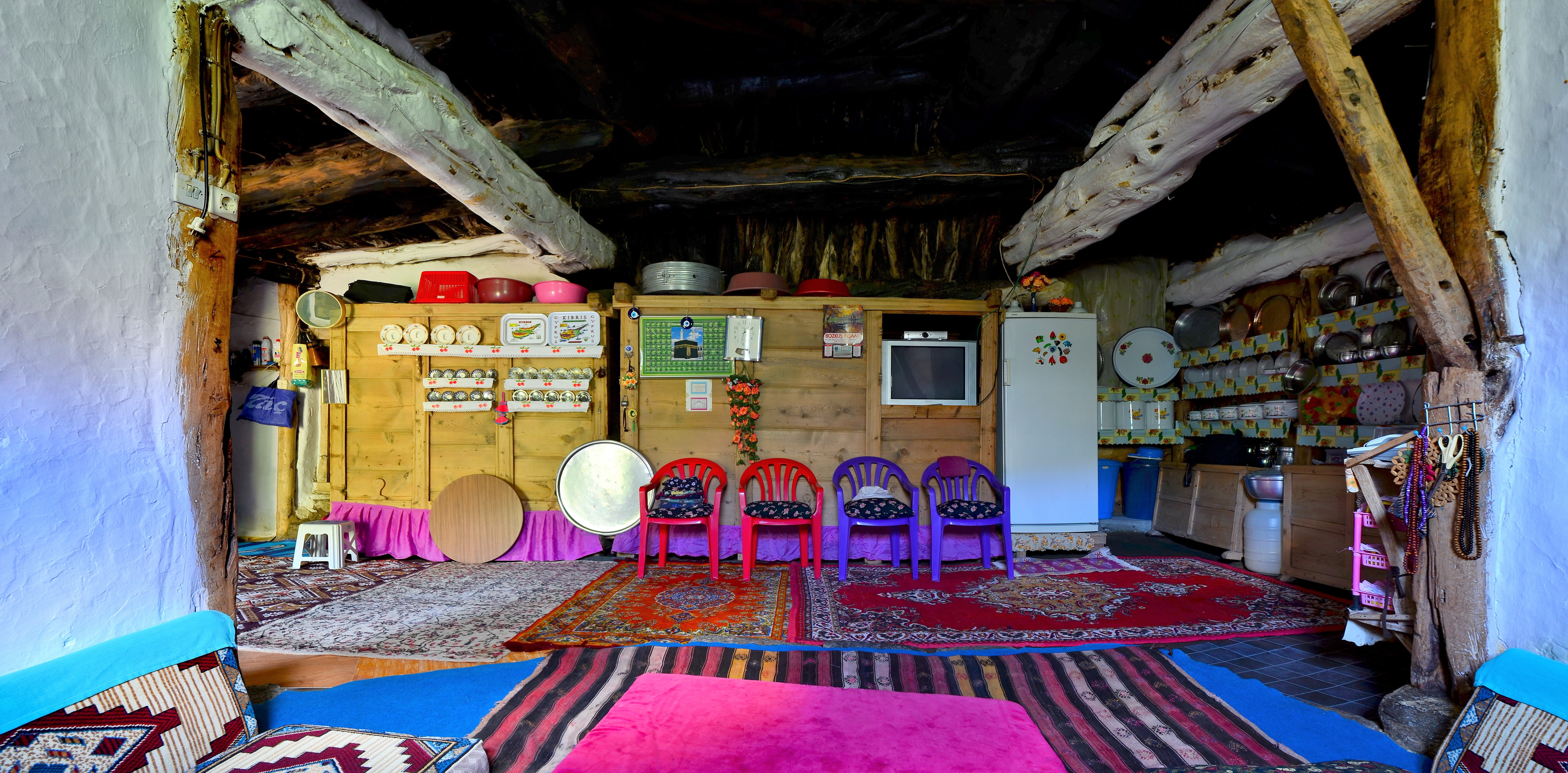 built structure, table, large group of objects, wood, beautiful, style, absence, color, texture, detail, seat, ceiling, fancy, village house, village, decorative, HD Wallpaper
