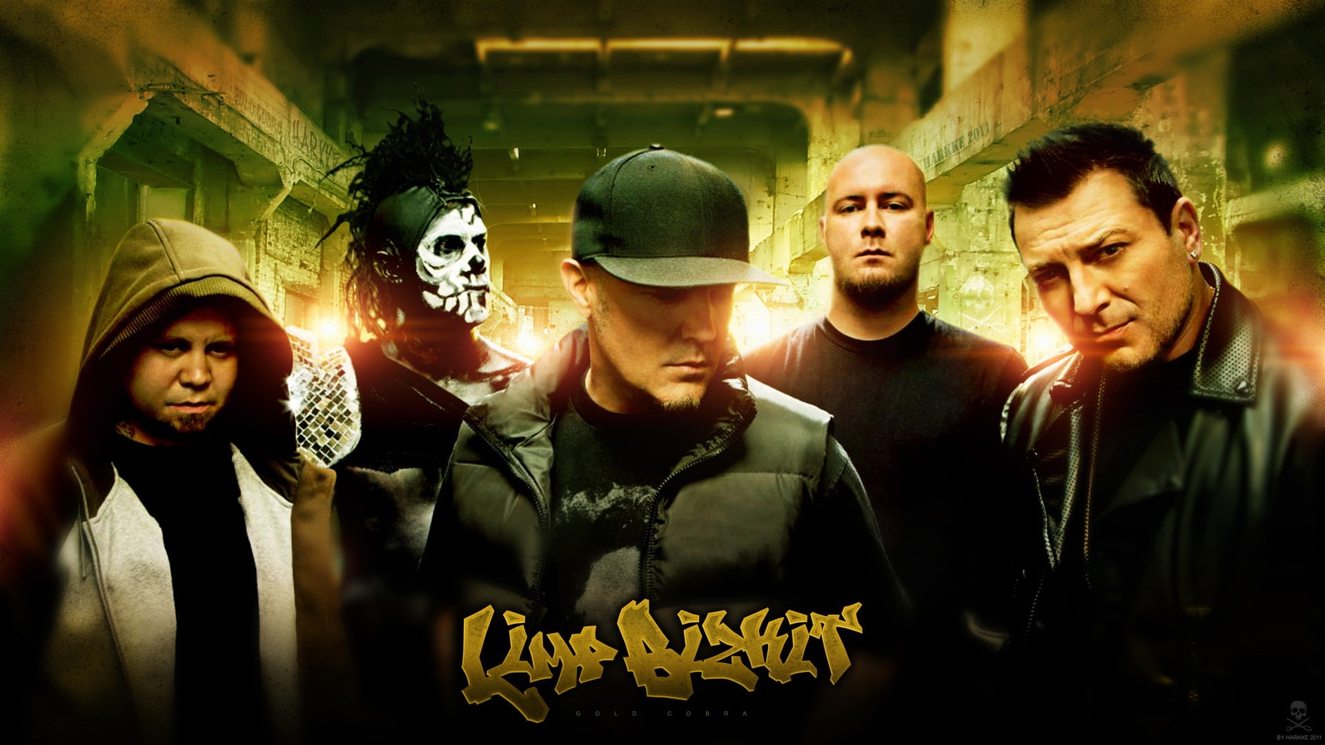 portrait, clothing, indoors, Limp Bizkit, night, representation, illuminated, real people, adult, young men, music, digital composite, men, Rap Metal, text, HD Wallpaper