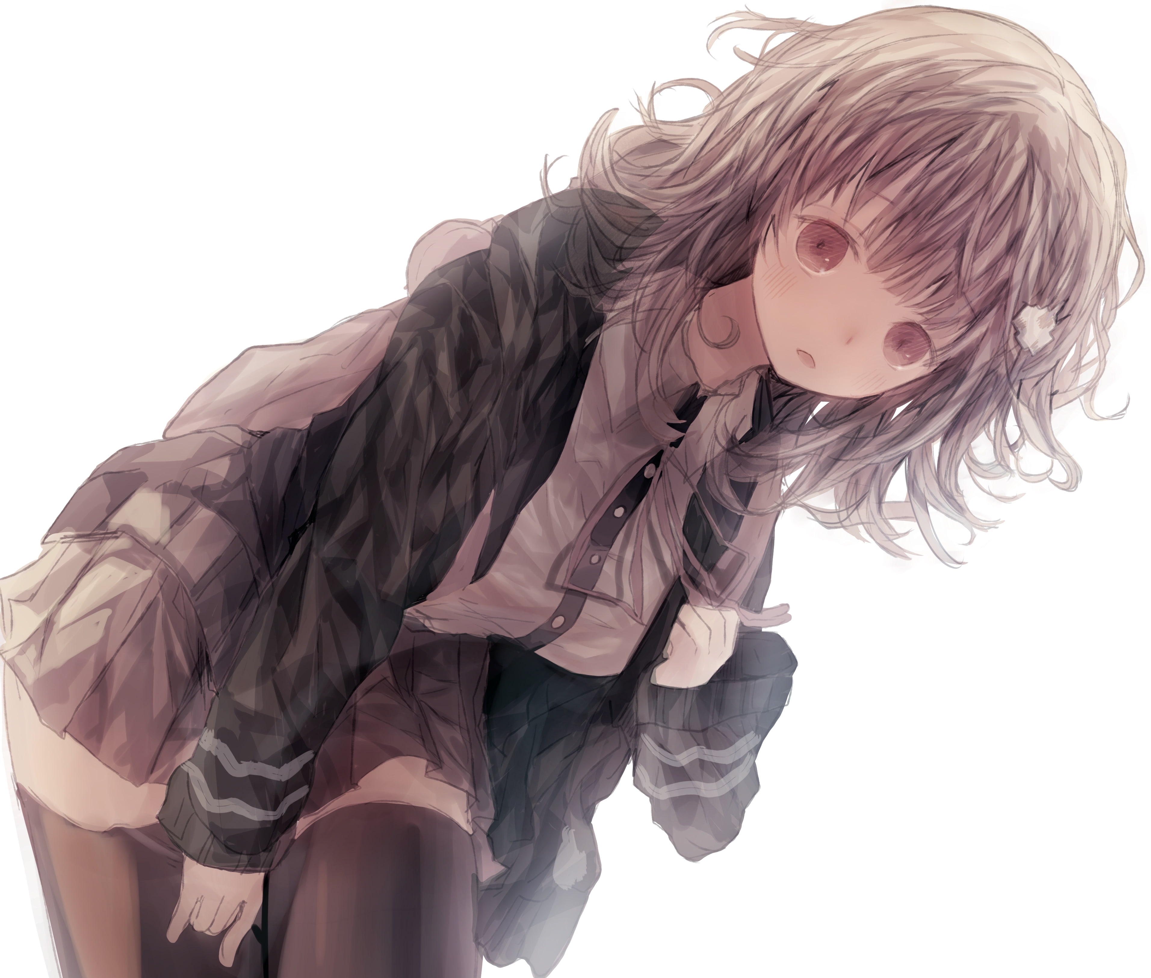 hair, real people, hairstyle, young adult, clothing, nanami chiaki, school uniform, jacket, danganronpa 2, worm view, portrait, one person, females, lifestyles, HD Wallpaper