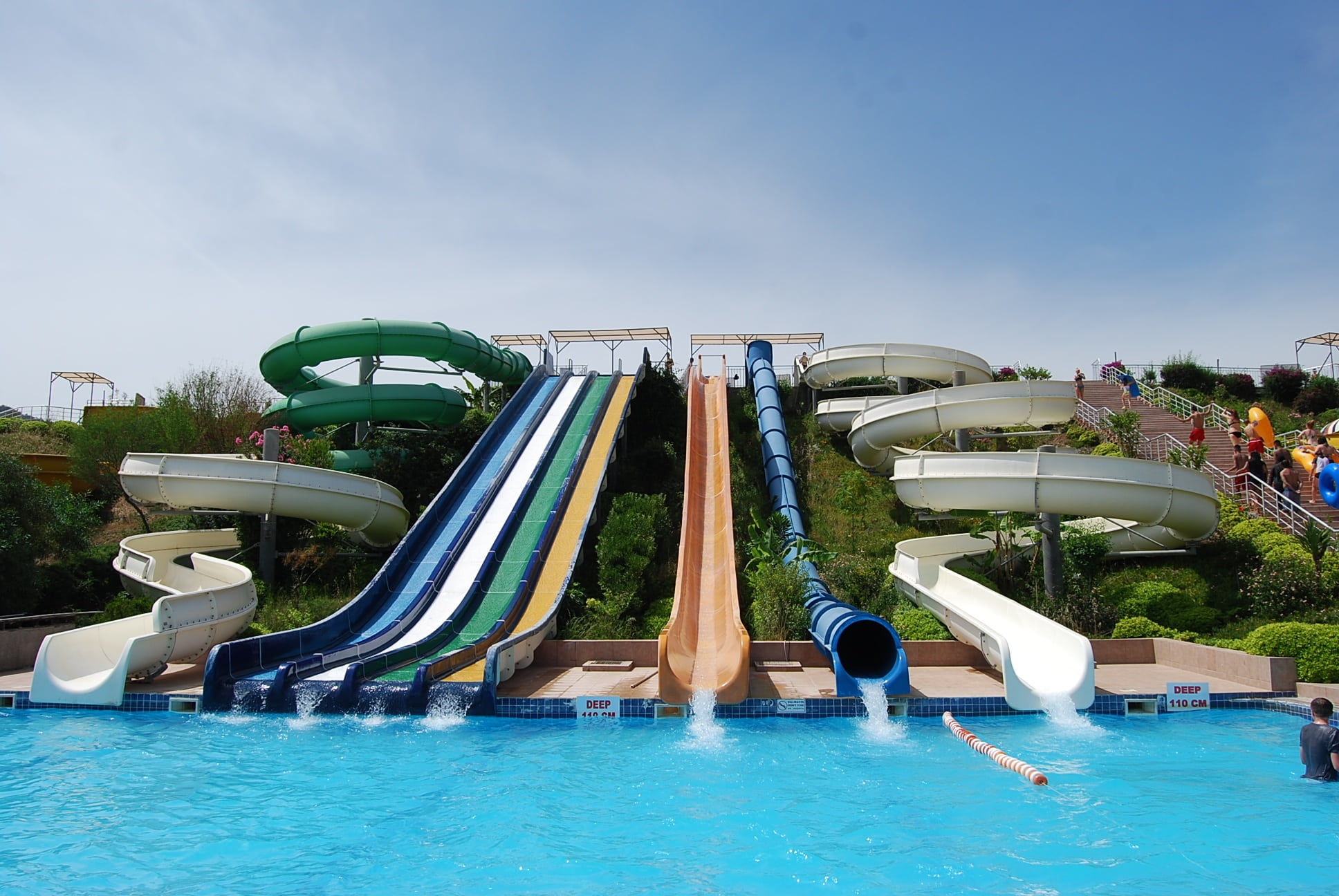 pool, arts culture and entertainment, entertainment, day, fun, outdoors, amusement park, marmaris, summer, childhood, water, leisure, play, sky, leisure activity, HD Wallpaper