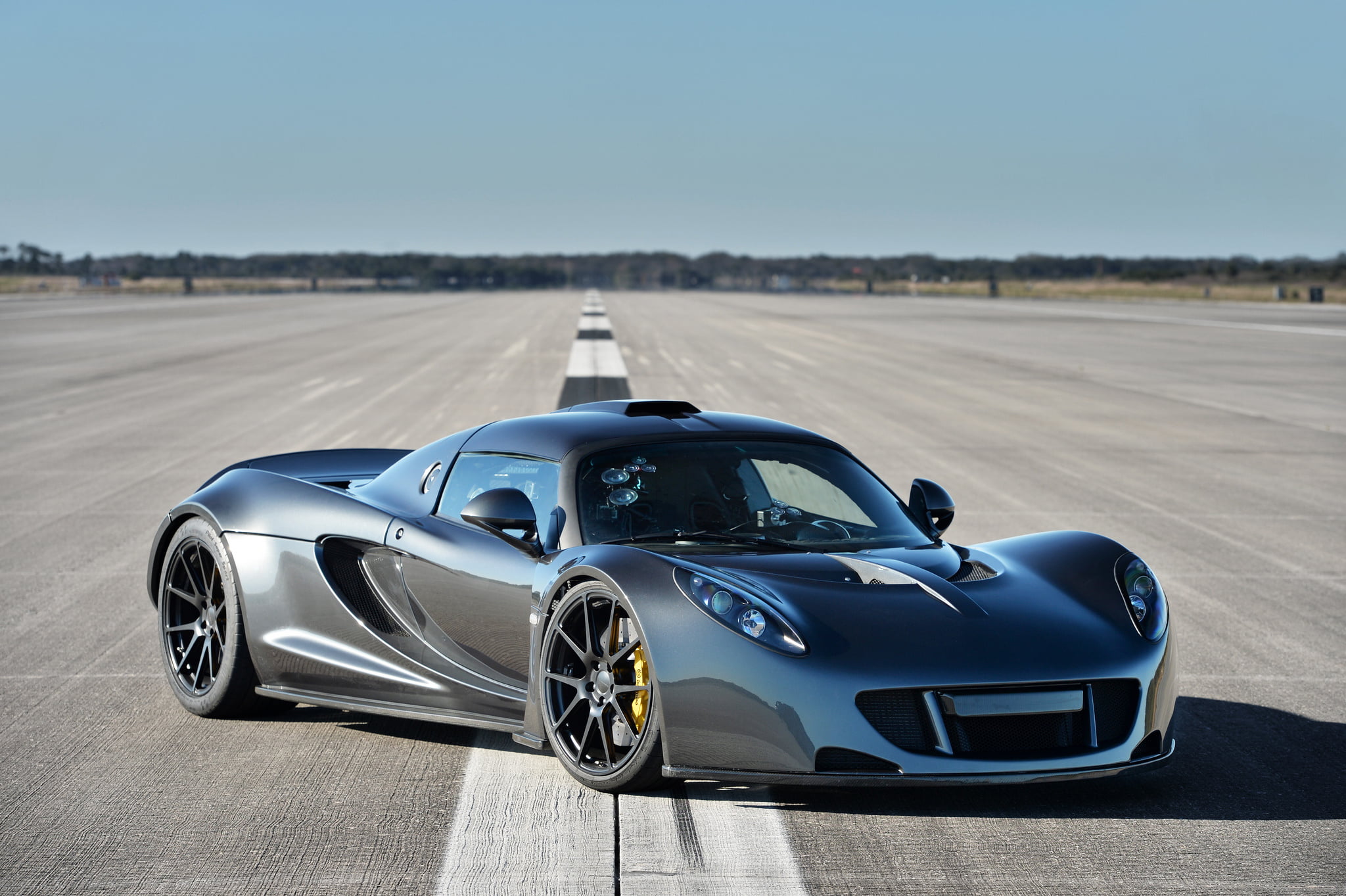 sport, gray, mode of Transport, modern, eclipse, racecar, sports Race, performance, luxury, hennessey, 1244, sky, road, outdoors, transportation, retro styled, HD Wallpaper