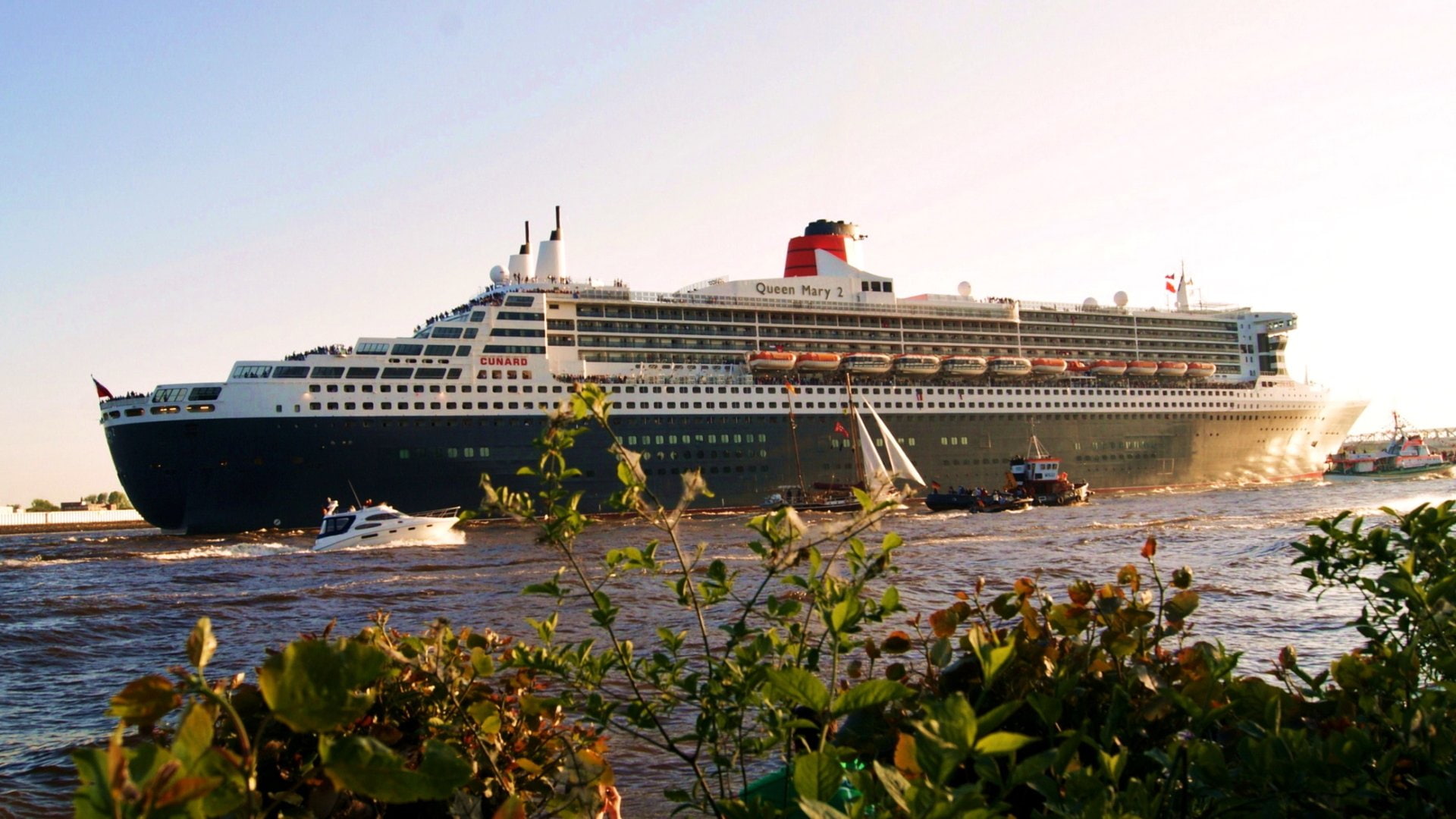 Vehicles, 1080P, RMS Queen Mary 2, Cruise Ship, HD Wallpaper